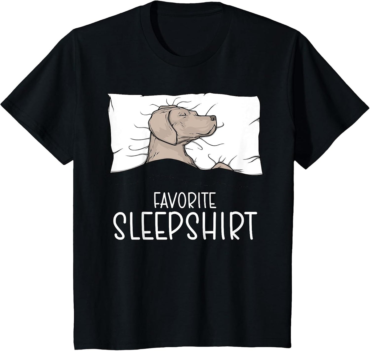 Favorite Sleepshirt Weimaraner Dog Napping Weimaraner Pajama T-Shirt - Black