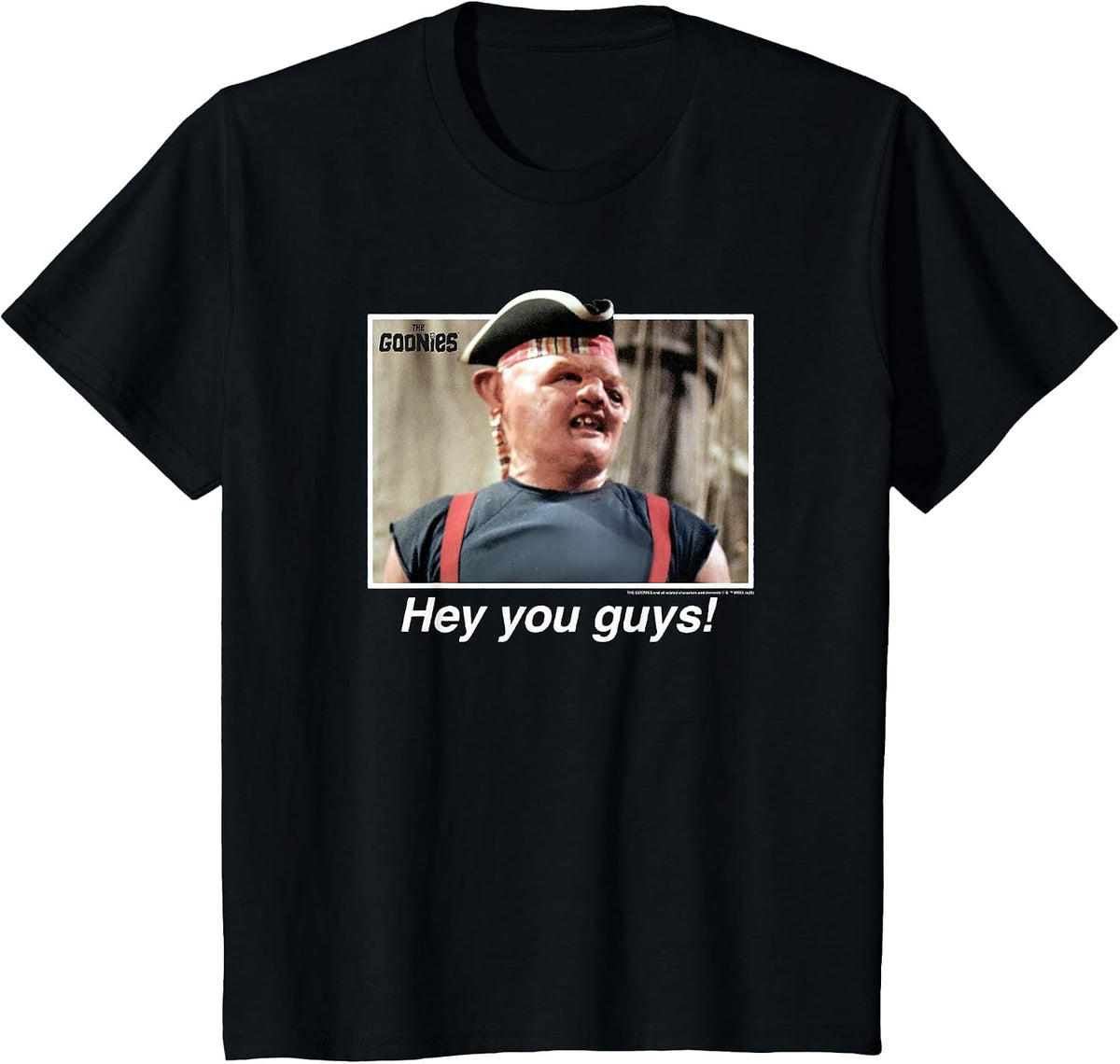 The Goonies Sloth Hey You Guys Quote T-Shirt - Black