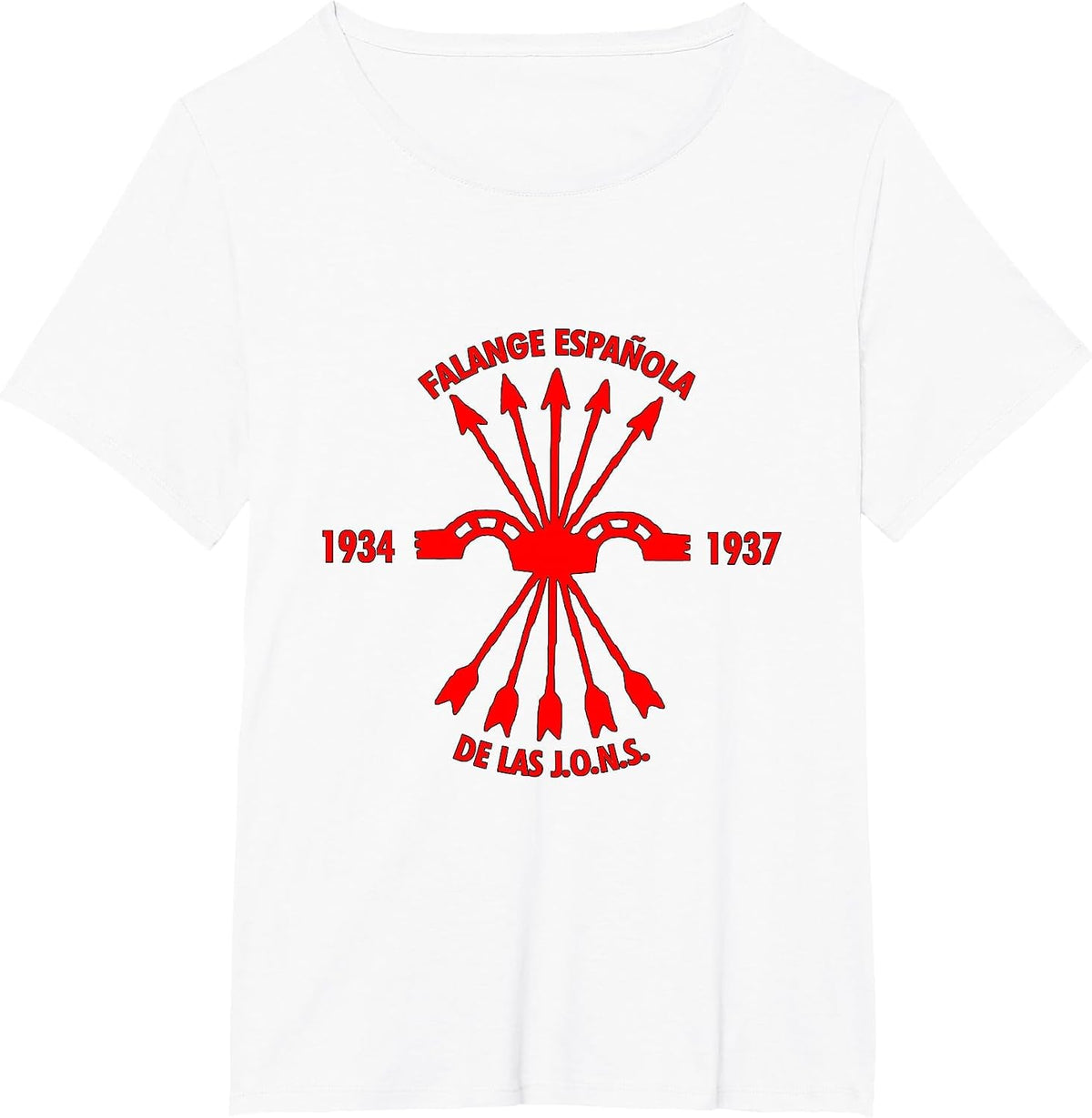 Falange Española/Spanish Falanx, Front-Side Design T-Shirt - White