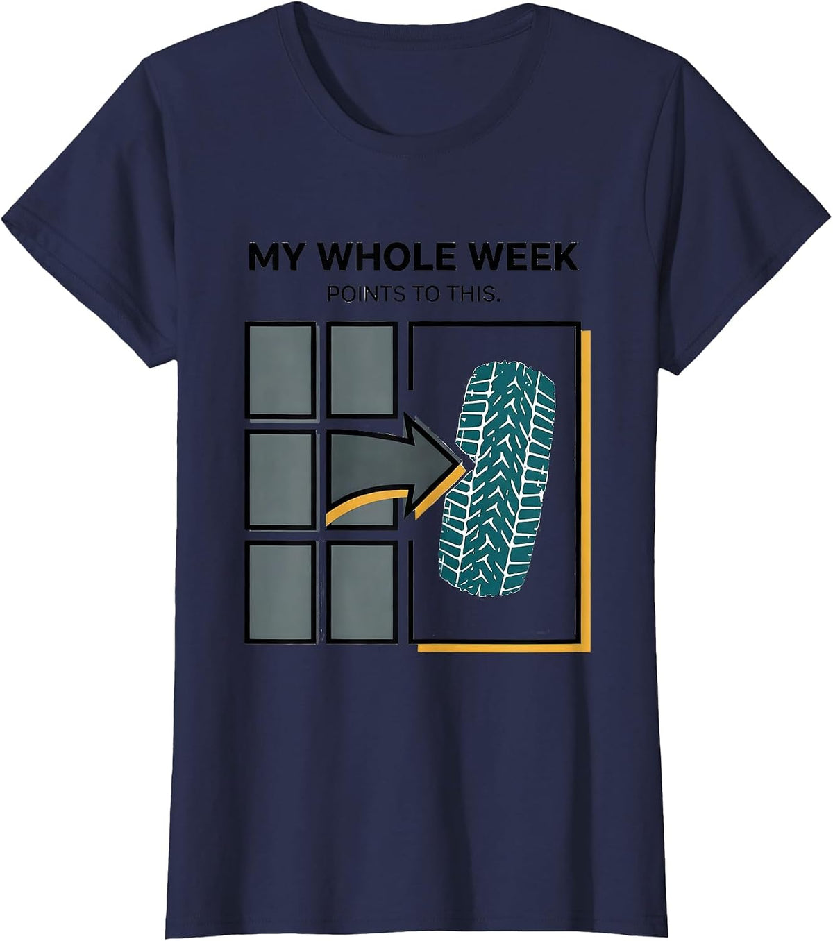 Women's My Whole Week Points To This Rugged Dirt Bike Motocross T-Shirt - Navy Blue