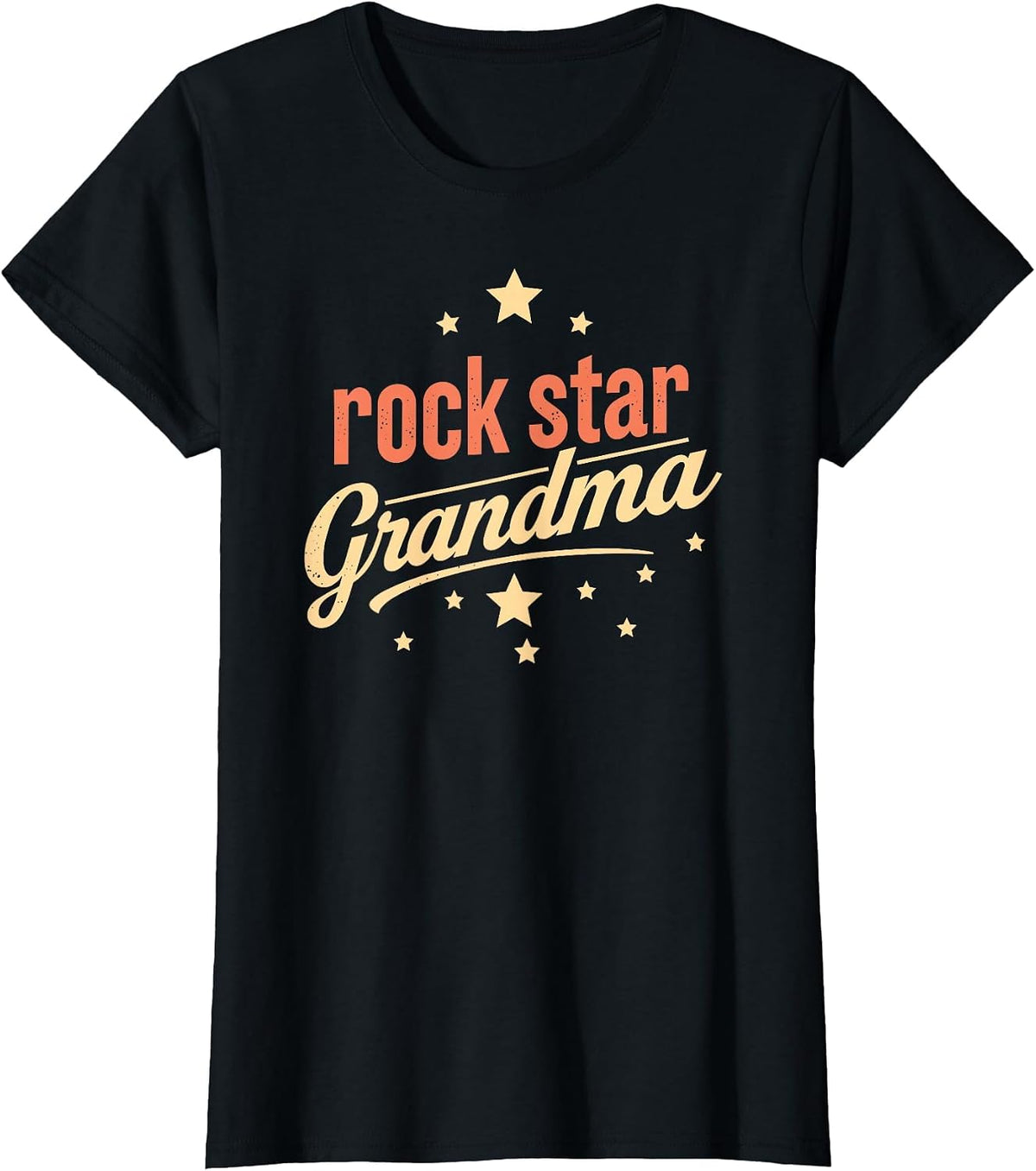 Funny Rockin Graphic Rock Star Grandma T-Shirt - Black