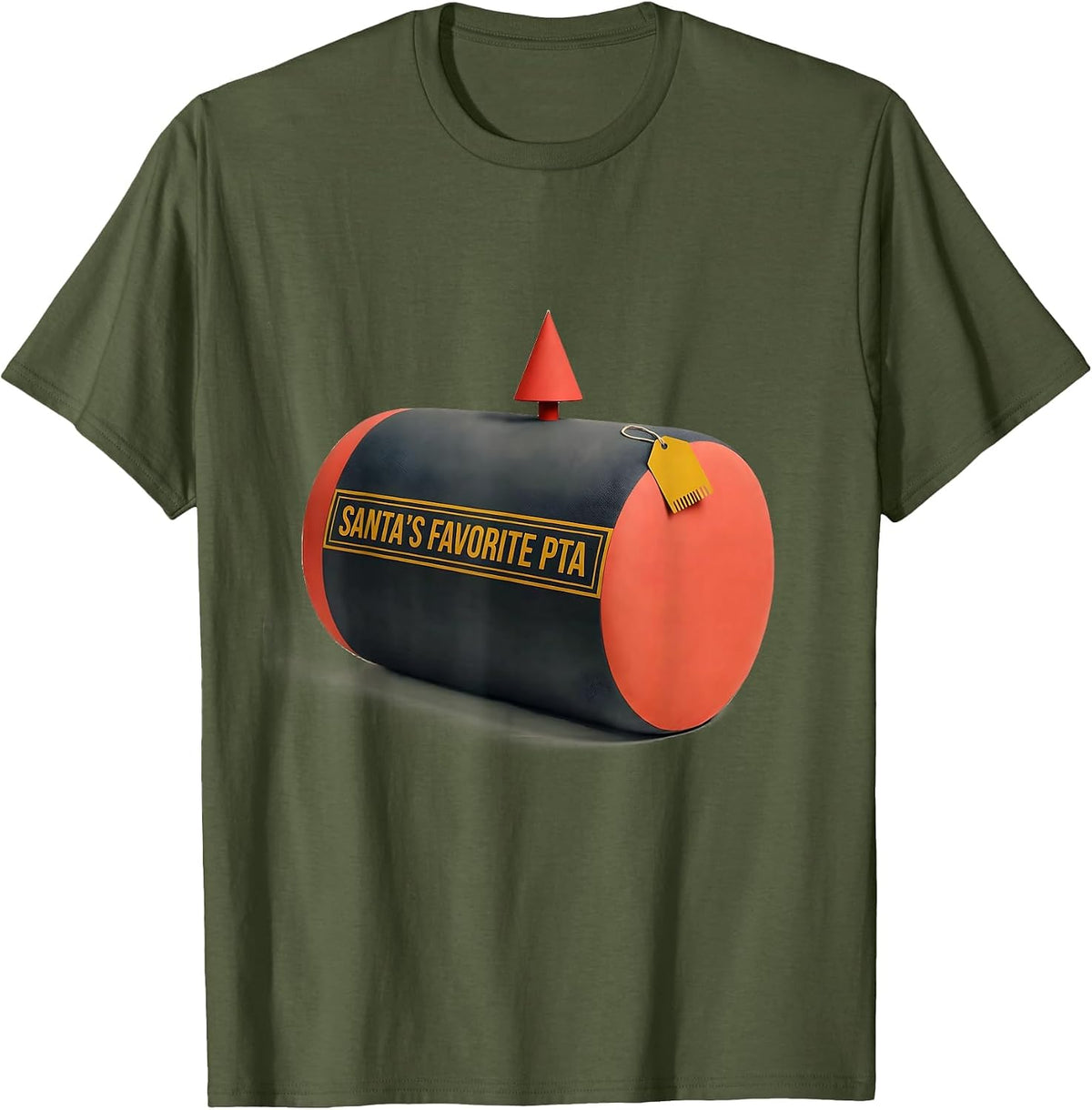 Santa's Favorite PTA Midcentury Modern Therapy Team T-Shirt - Olive Green