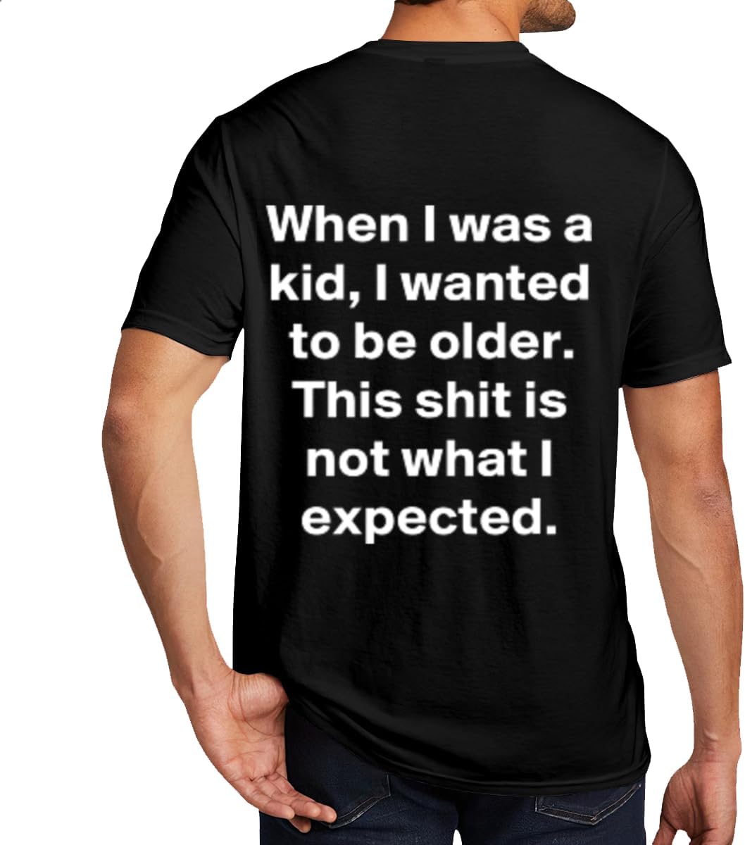 T-Shirts,Thin Red Line Skull,Leisure, 100% Cotton for Unisex - When I Was a Kid This is Not What I Expected