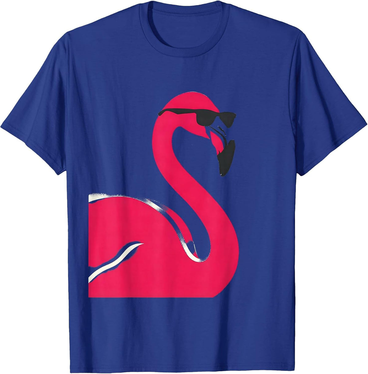 Pink Flamingo Sunglasses Minimalist Novelty Humor T-Shirt - Royal Blue