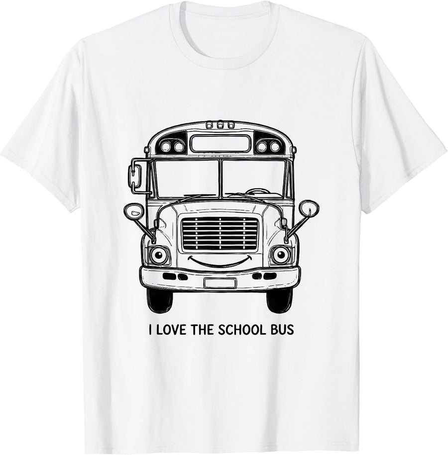 Men's I Love The School Bus Funny School Bus Driver Costume T-Shirt - White