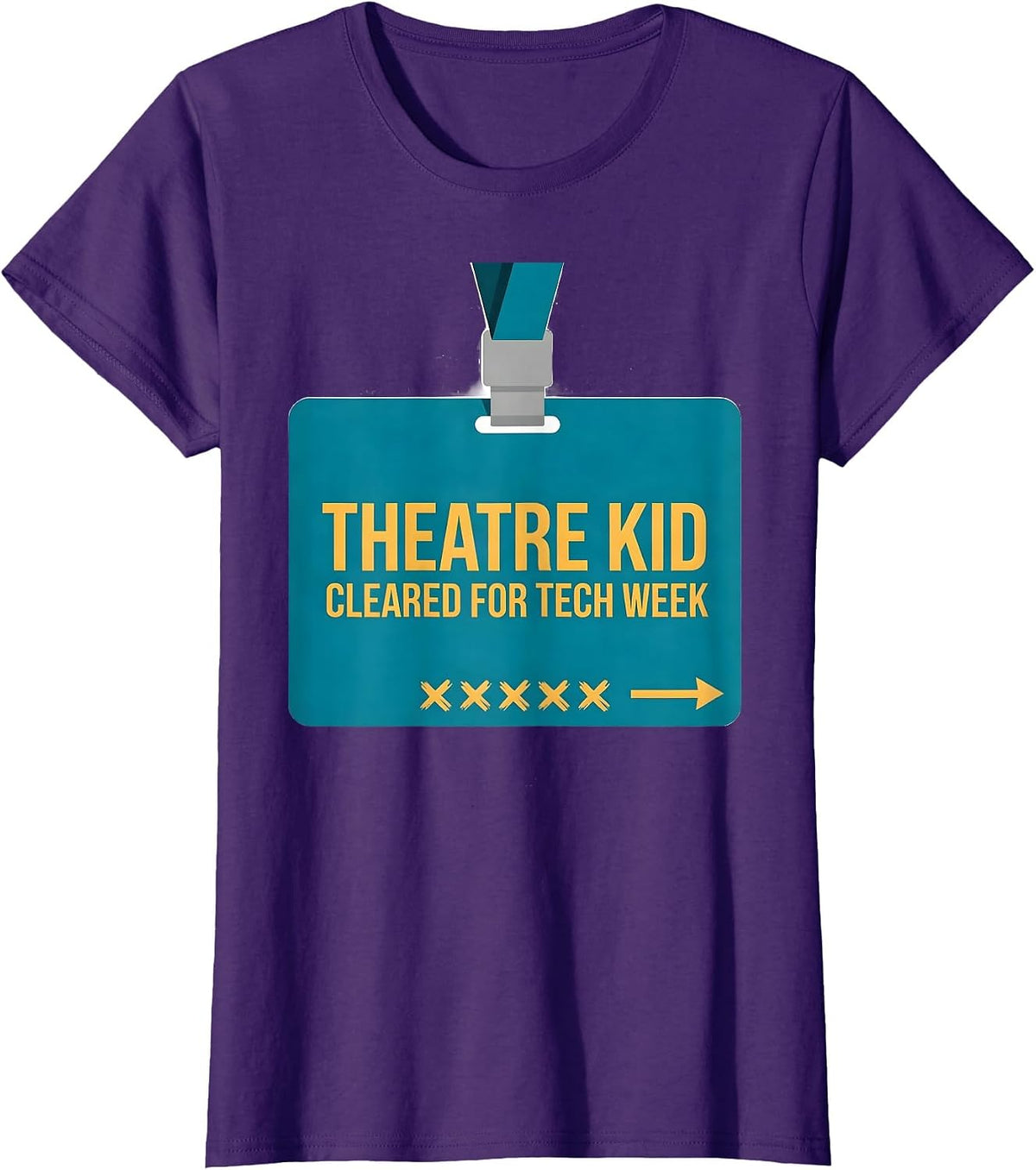 Women's Theatre Kid Cleared For Tech Week Funny Musical Theatre T-Shirt - Purple