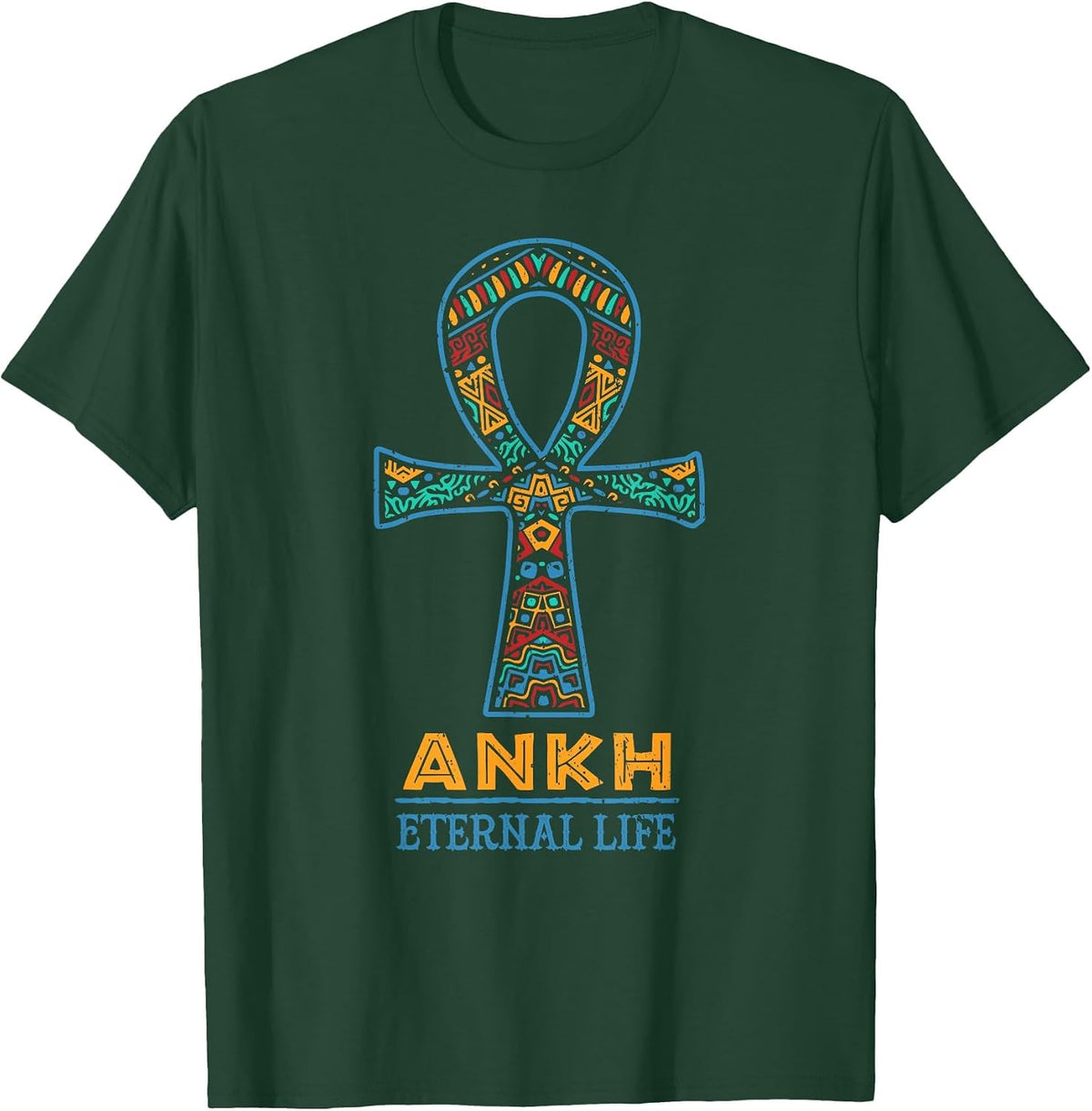Ankh Eternal Life Ancient Egyptian Symbol African Heritage T-Shirt - Dark Green