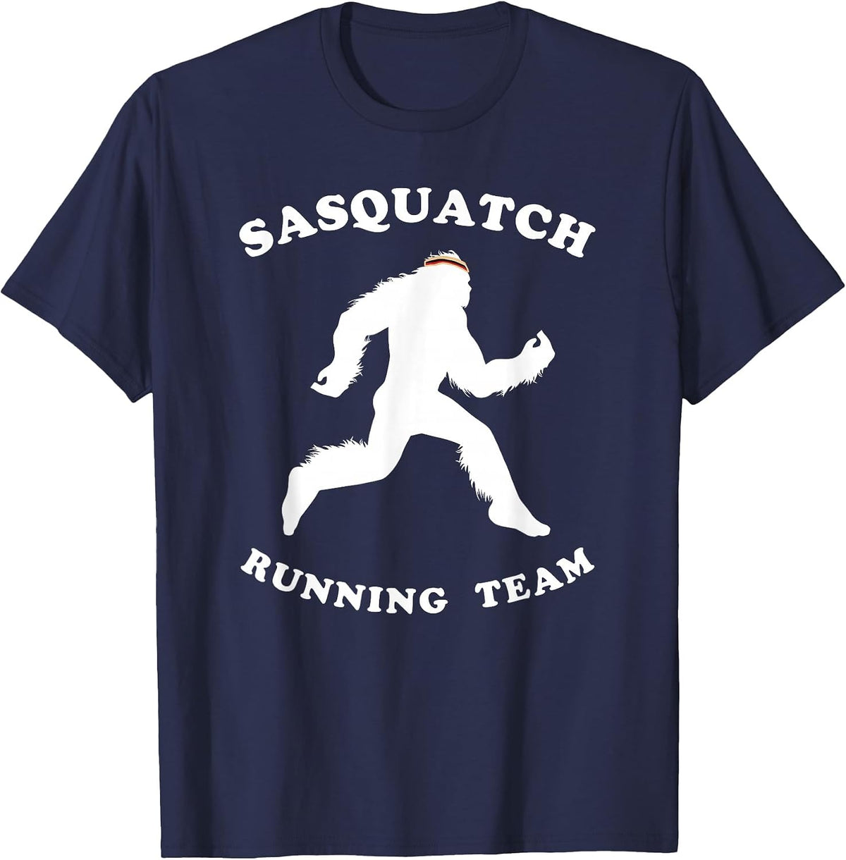 Sasquatch Running Team Bigfoot Marathon Runner T-Shirt - Navy Blue