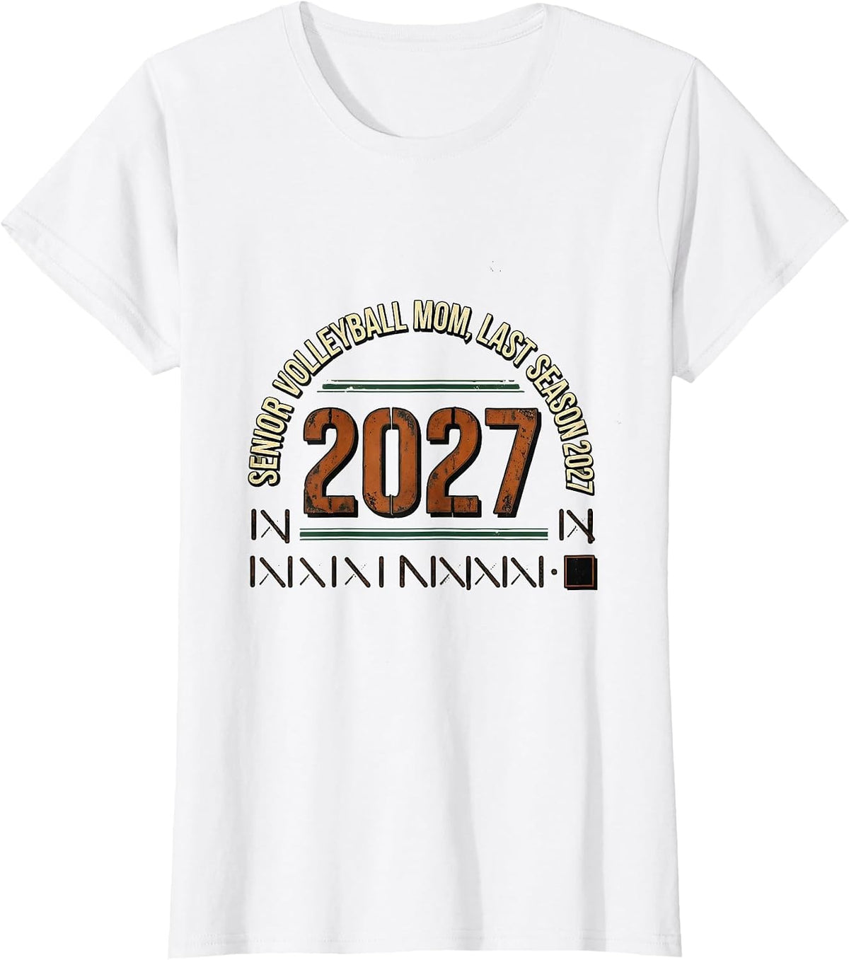 Senior Volleyball Mom Last Season 2027 Vintage T-Shirt - White