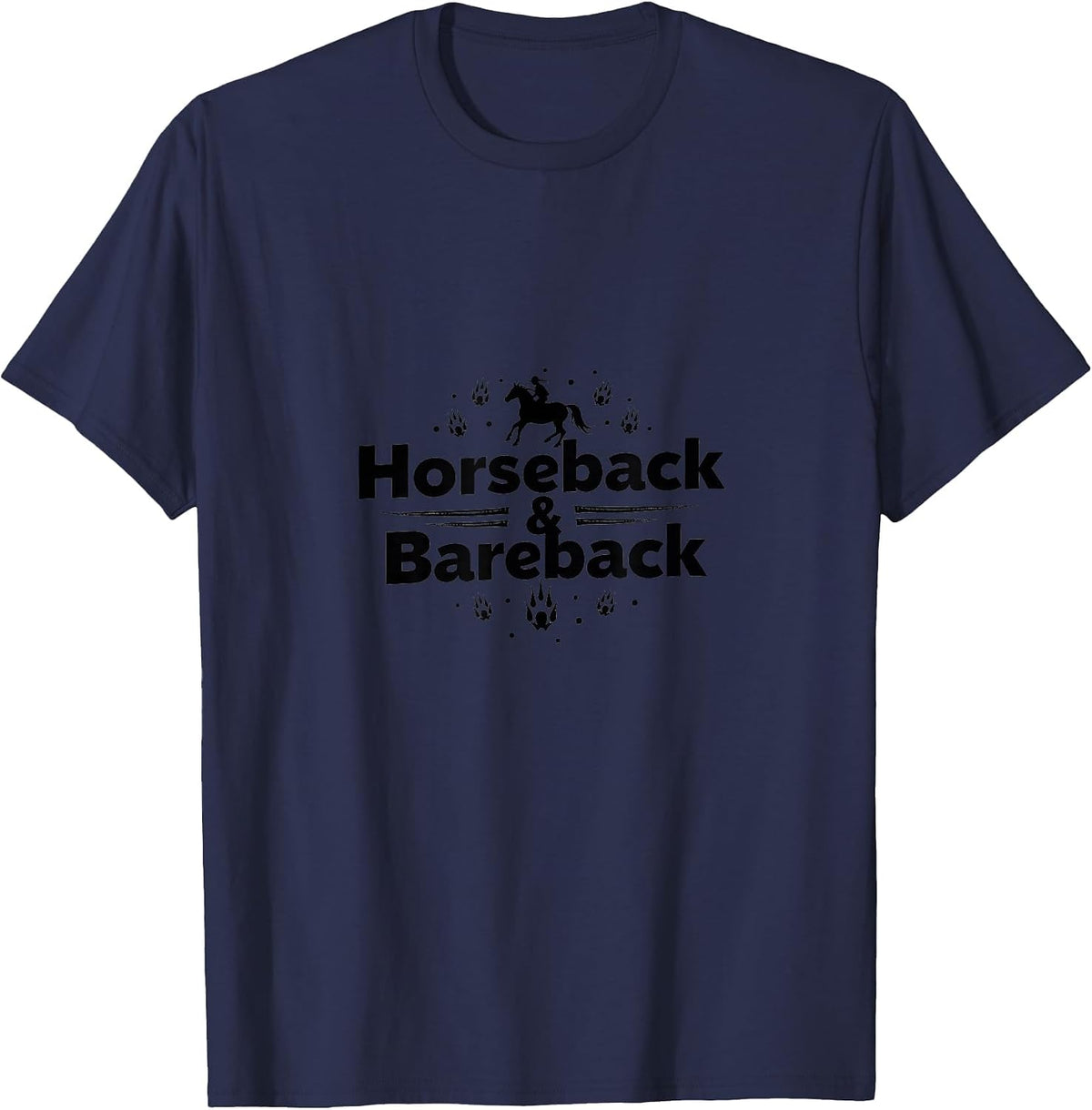 Horse Denier Horseback & Bareback Equestrian for Women T-Shirt - Navy Blue