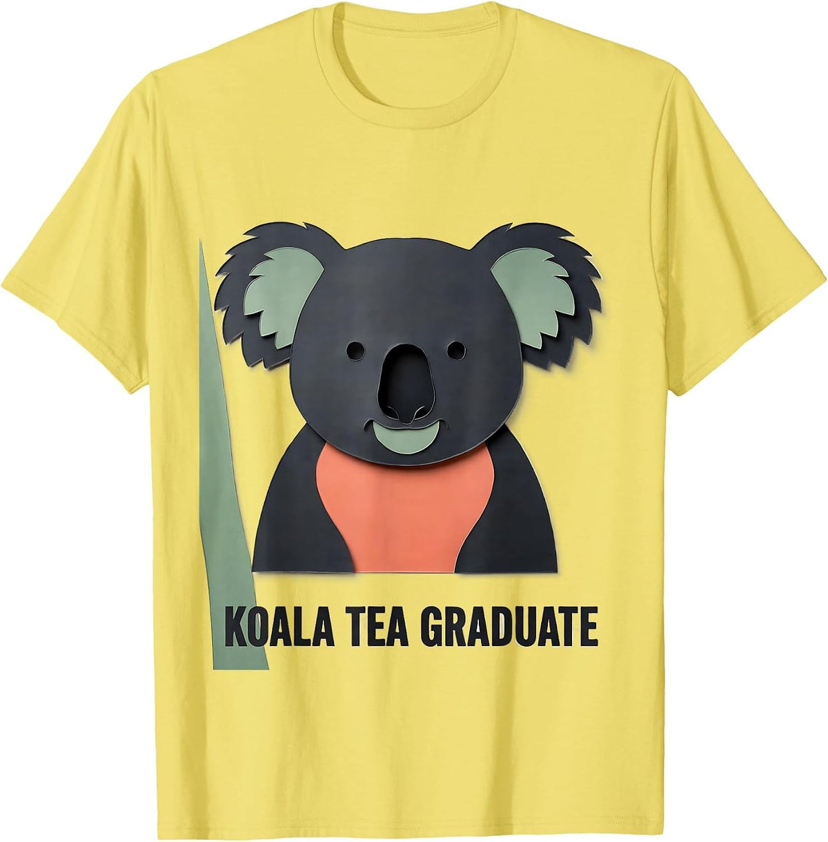 Men's Koala Tea Graduate Funny Koala Lover Animal Pun Humor T-Shirt - Lemon Yellow