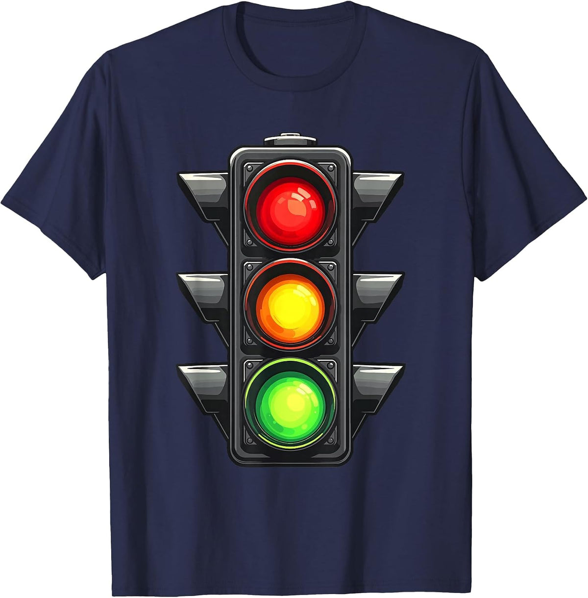 Traffic Light Shirt Adult Kids Traffic Light Costume T-Shirt - Navy Blue