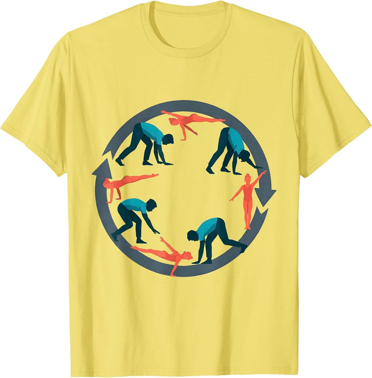 Men's Gymnastics Coach Flat Vector Coach Appreciation Gift T-Shirt - Lemon Yellow