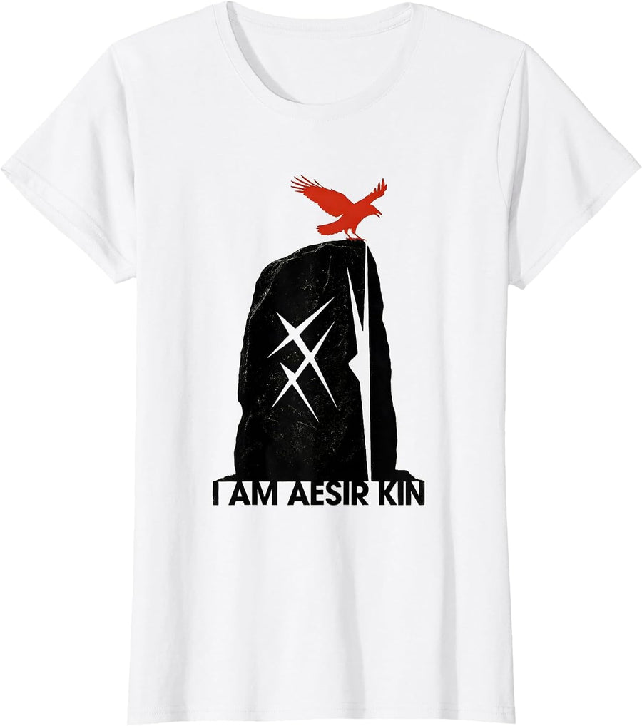 Women's I Am Aesir Kin Viking Norse Mythology Warrior Pride T-Shirt - White
