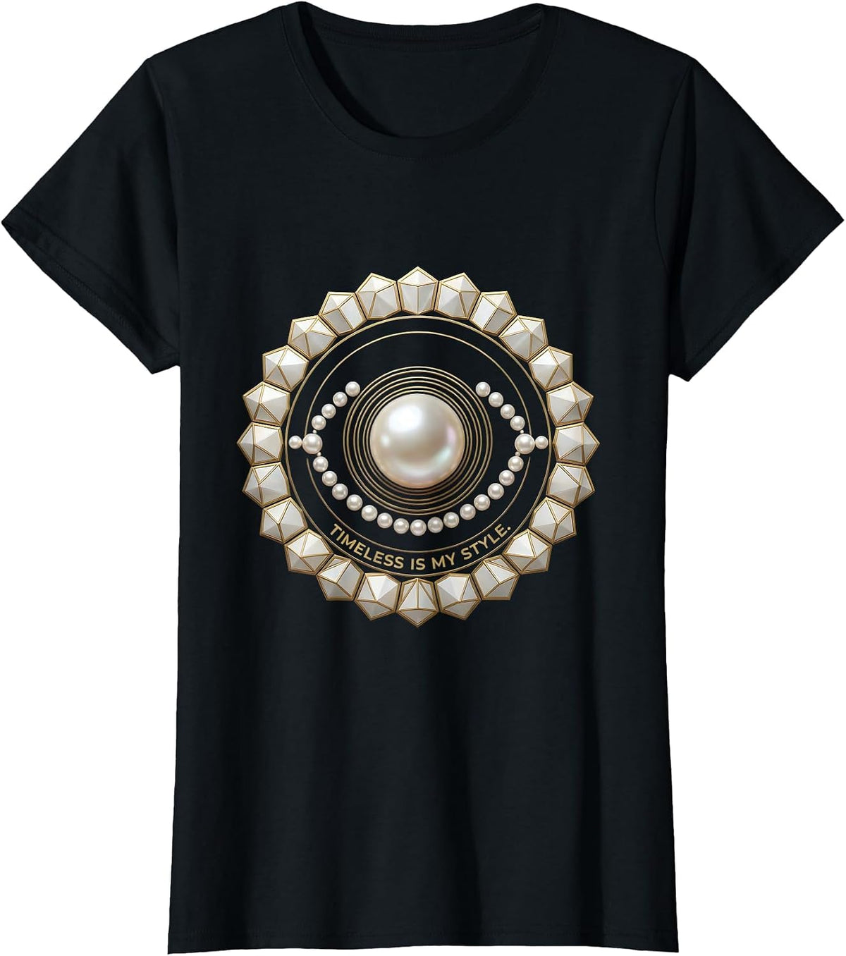 Women's Pearls Are Always Appropriate Timeless Style T-Shirt - Black