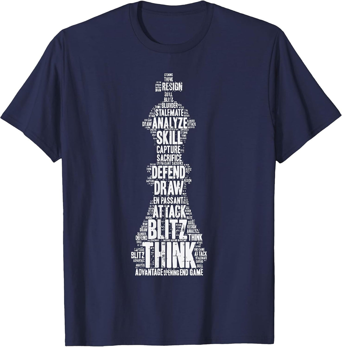 Chess Words King Cool Player Master Men Women Children Youth T-Shirt - Navy Blue