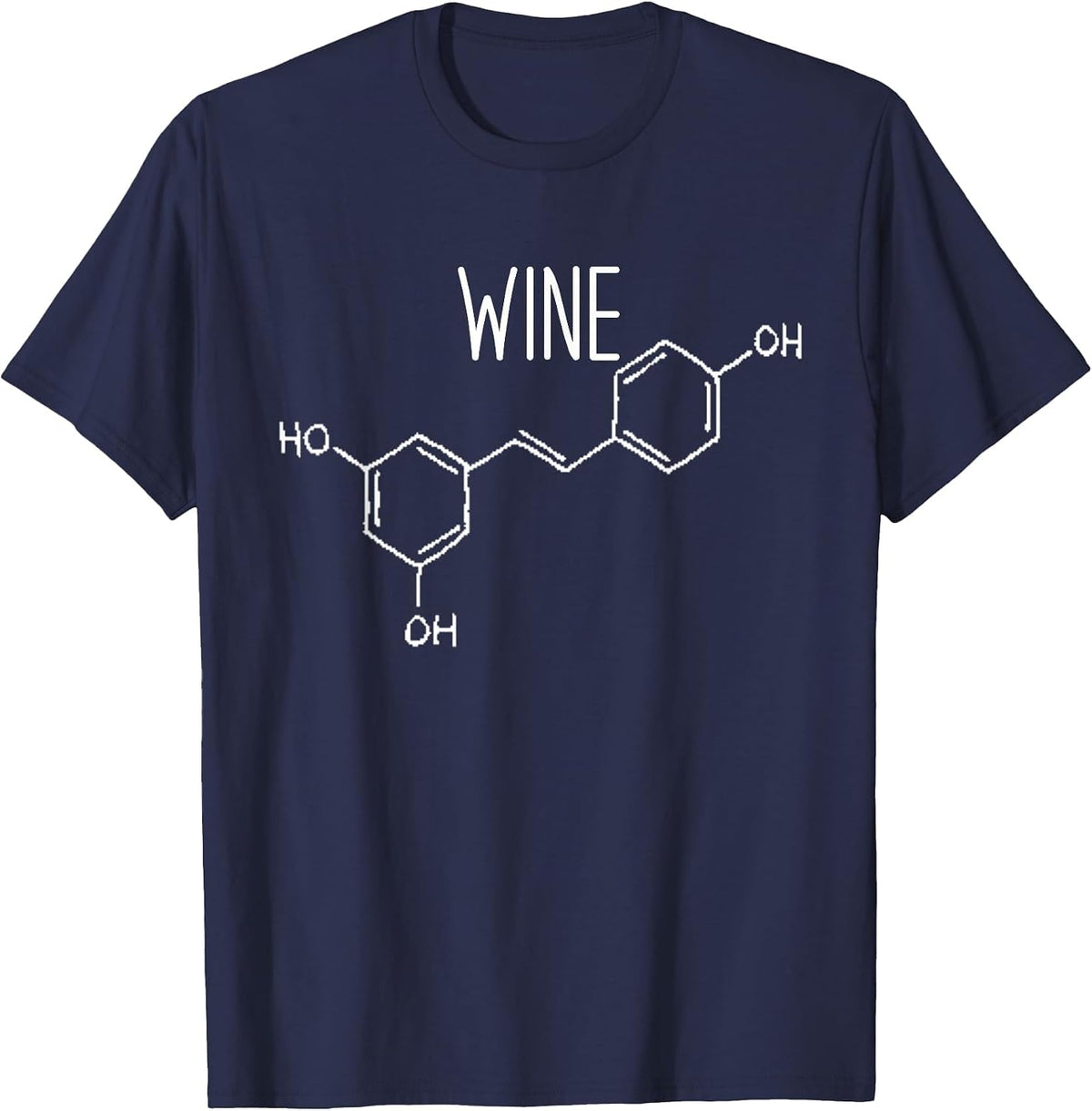 Wine Chemical Formula Organic Chemistry Wine Molecule T-Shirt - Navy Blue
