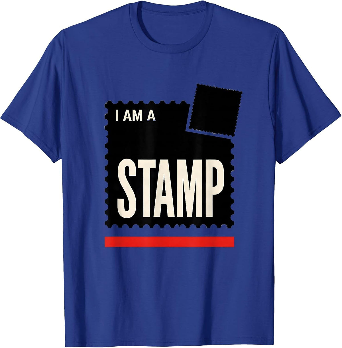 Men's I Am A Stamp Funny Halloween Group Costume Matching T-Shirt - Royal Blue
