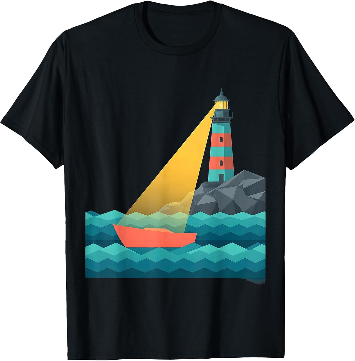 Men's Lighthouse Beam Suicide Prevention Awareness T-Shirt - Black
