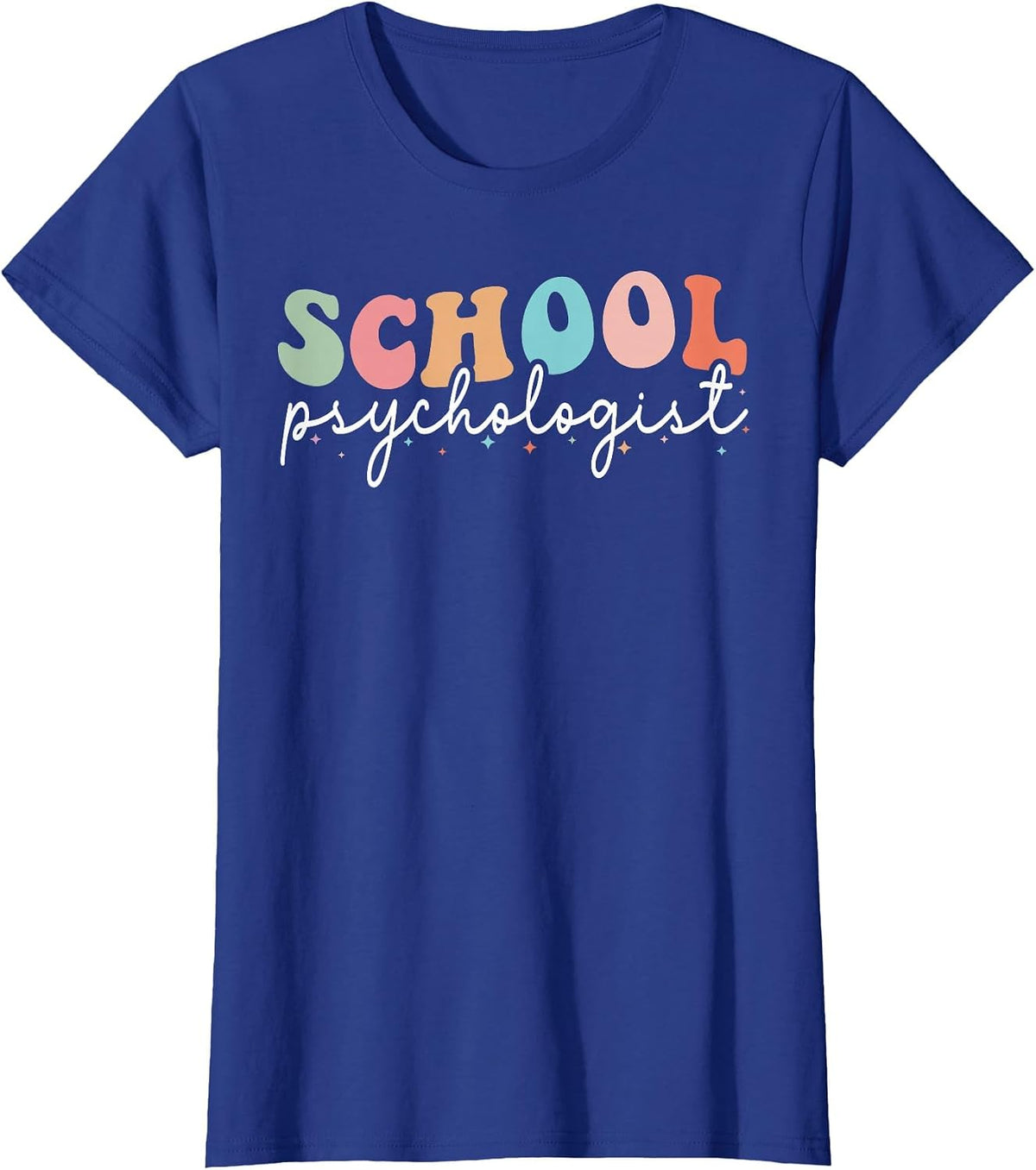 School Psych Teacher Retro Groovy School Psychologist T-Shirt - Royal Blue