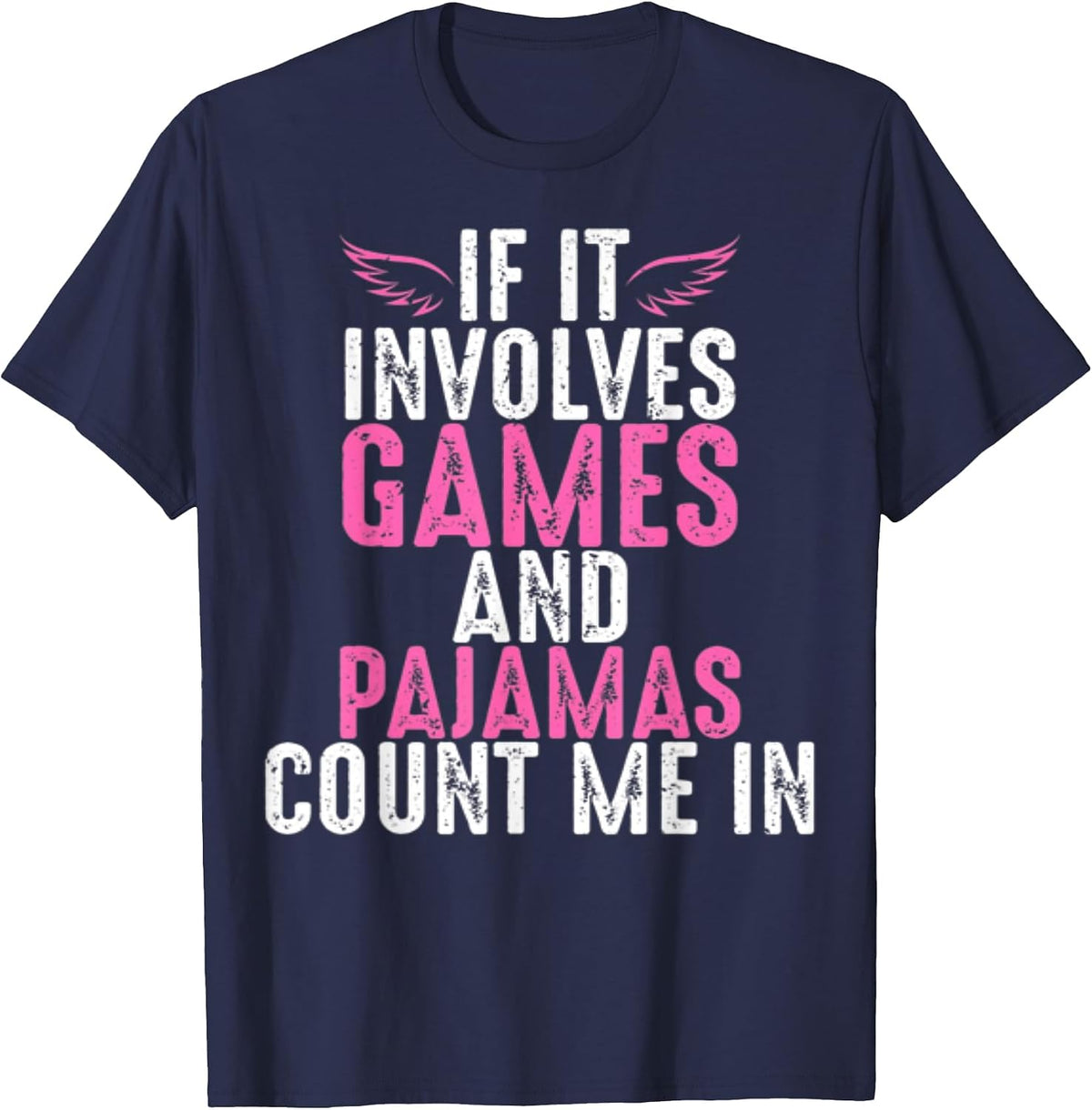 Funny Board Games and Pajamas T-Shirt - Navy Blue