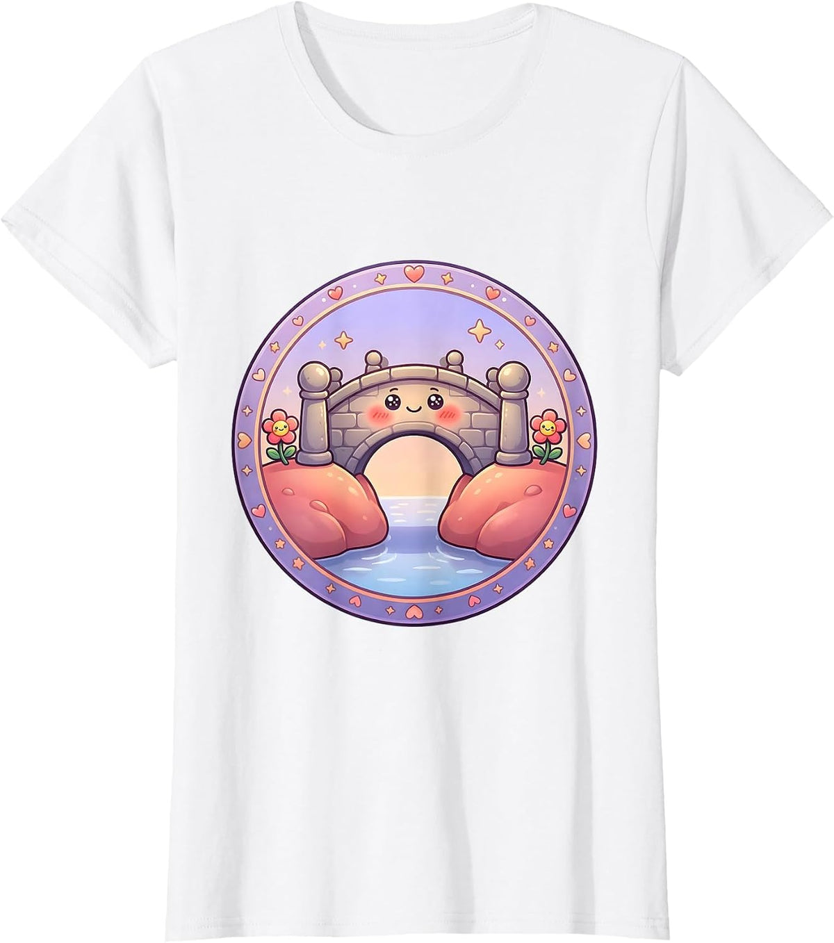 Bridge Over the Gap Graphic Design T-Shirt - White