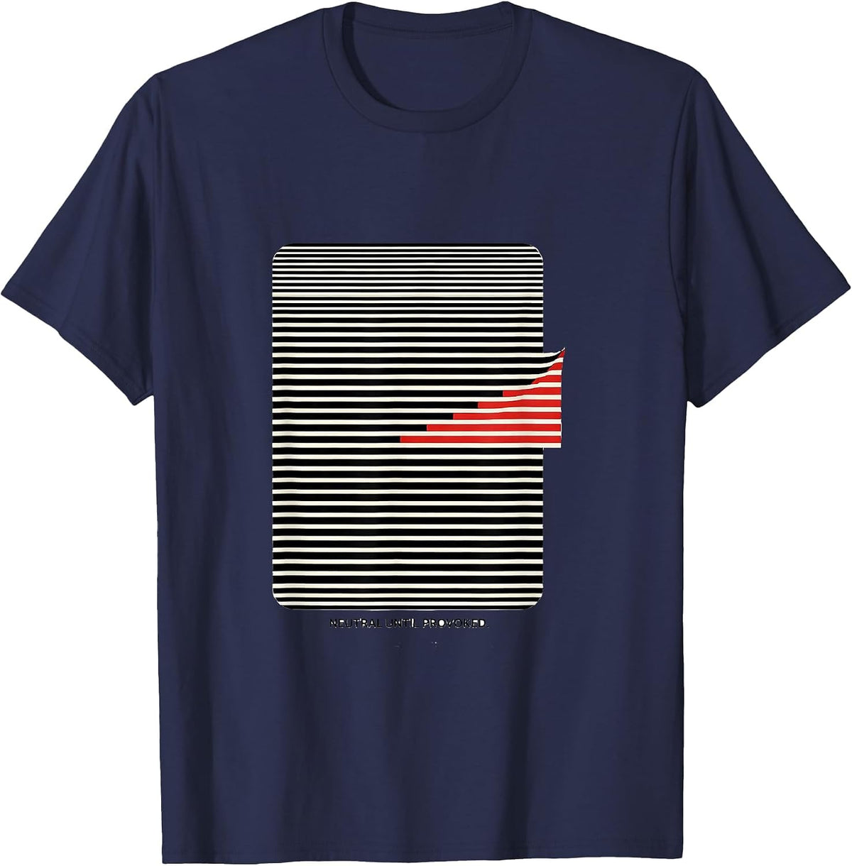 Men's Neutral Until Provoked Chaotic Neutral Roleplaying Humor T-Shirt - Navy Blue