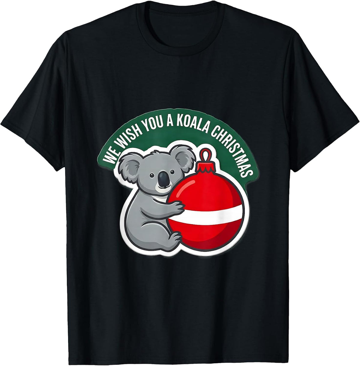 Men's We Wish You A Koala Christmas Cute Koala Lover Funny Holiday T-Shirt - Black