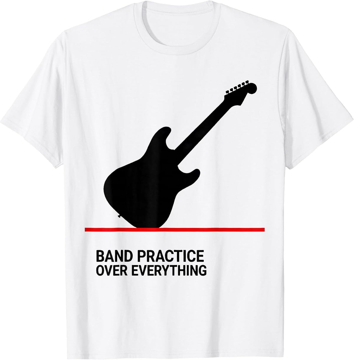 Men's Band Practice Over Everything Music Design T-Shirt - White