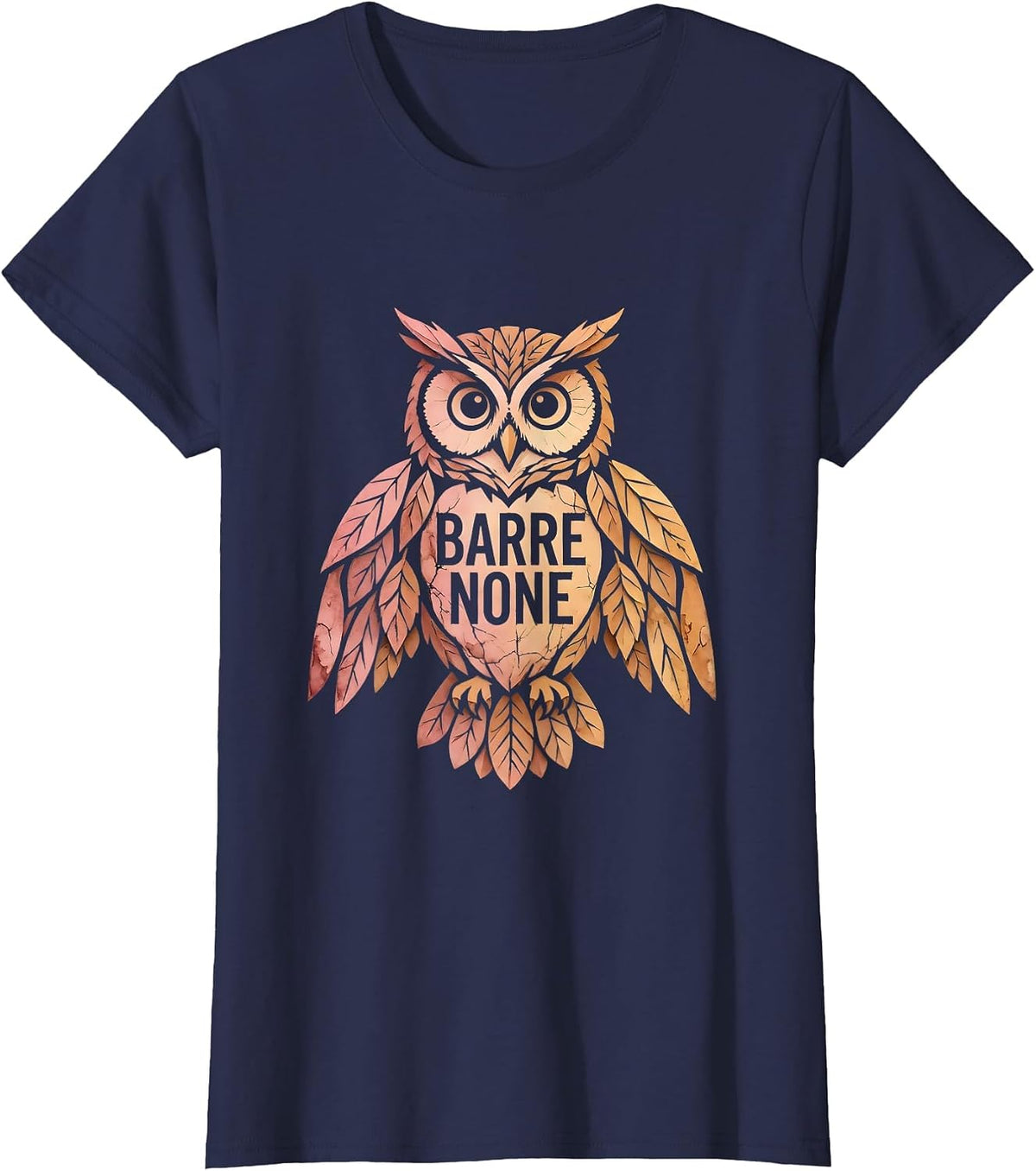 Women's Barre None Balletcore Fashion Inspirational Design T-Shirt - Navy Blue