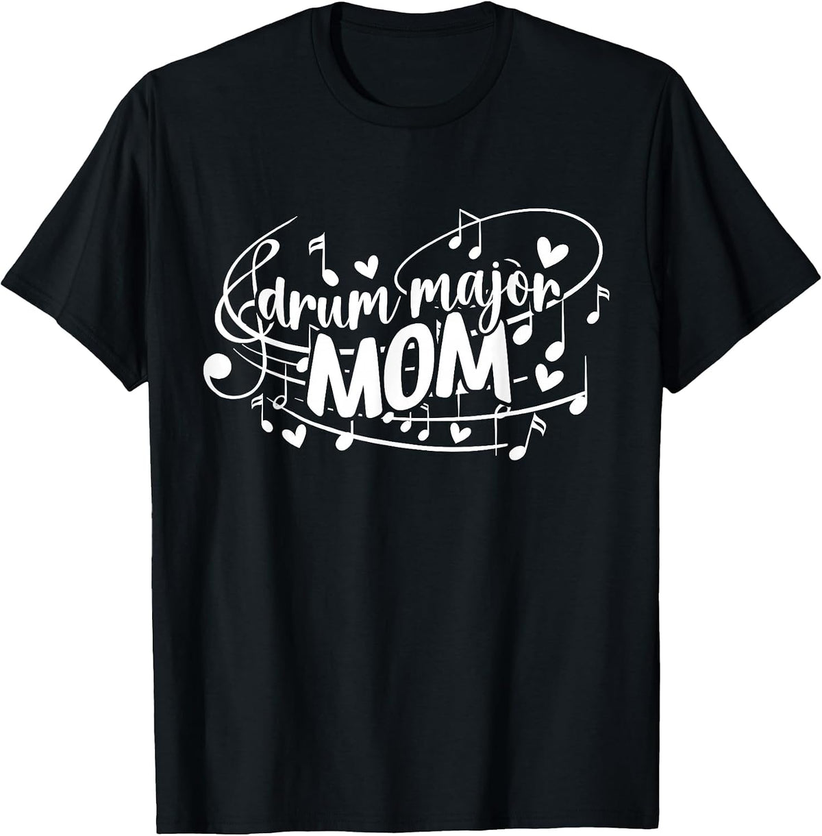 Drum Major Mom Groovy Mom of A Drum Major Mother T-Shirt - Black