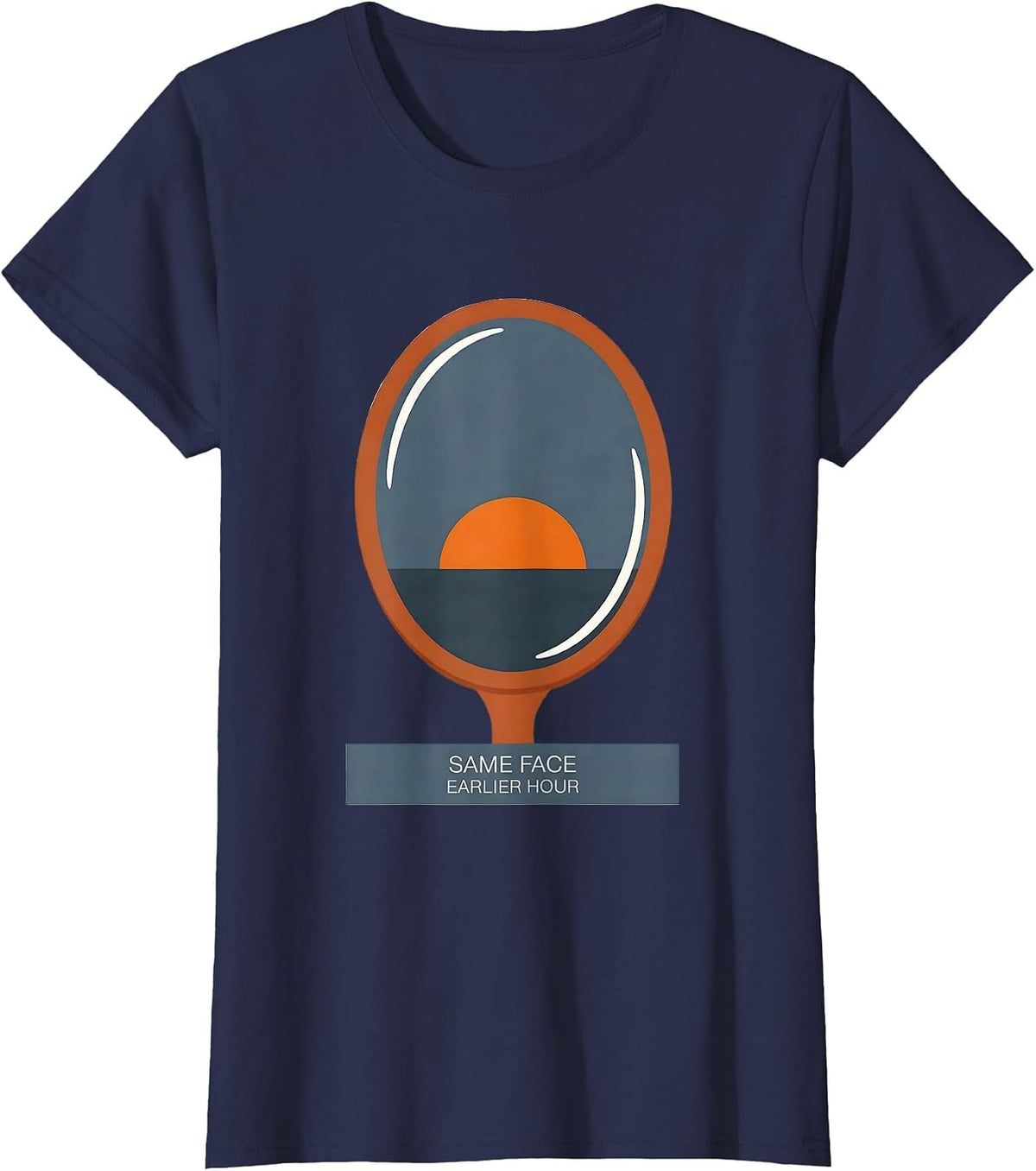 Women's Same Face, Earlier Hour Funny Special Education Teacher T-Shirt - Navy Blue