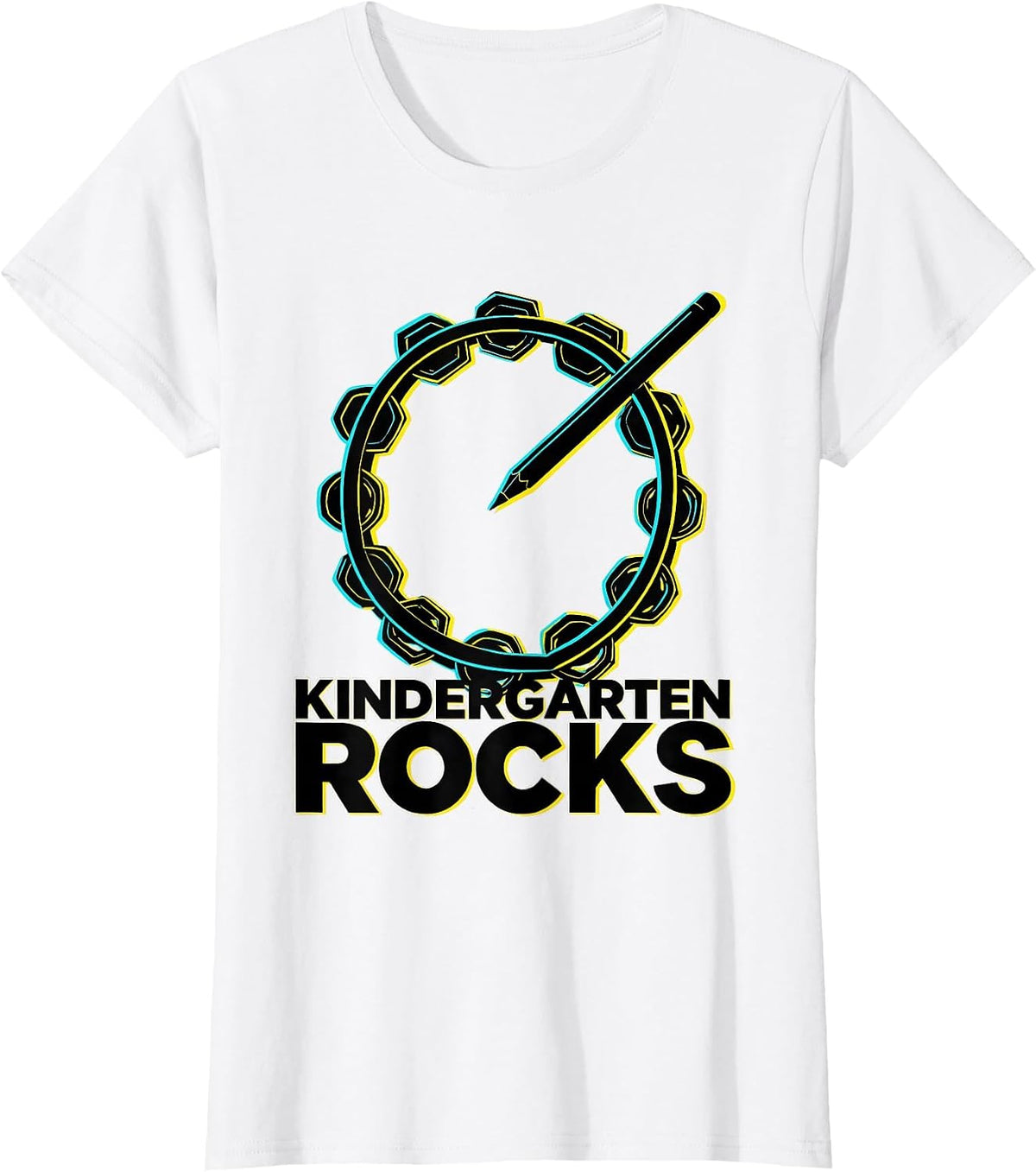 Kindergarten Rocks New Wave Retro Teacher First Day T-Shirt - White