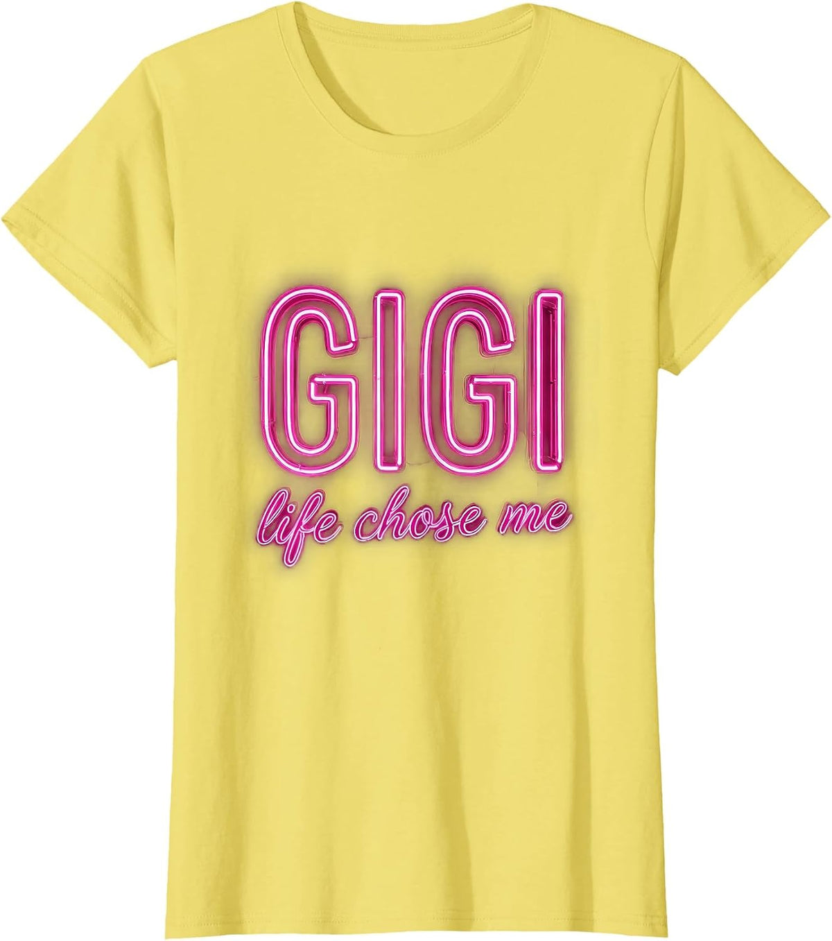 Gigi Life Chose Me Grandma Pride Design T-Shirt - Lemon Yellow