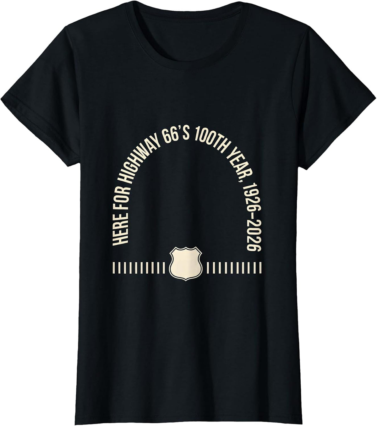 Here For Highway 66's 100th Year, 1926–2026 Vintage T-Shirt - Black