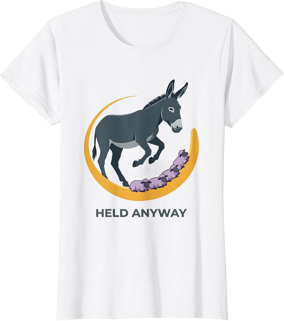 Held Anyway Flat Vector Christian Faith Psalm 23 Lost Sheep T-Shirt - White