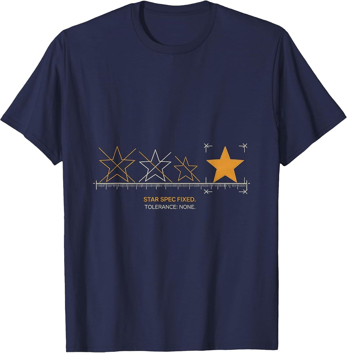 Star Spec Fixed Tolerance None Gold Star Statement T-Shirt - Navy Blue