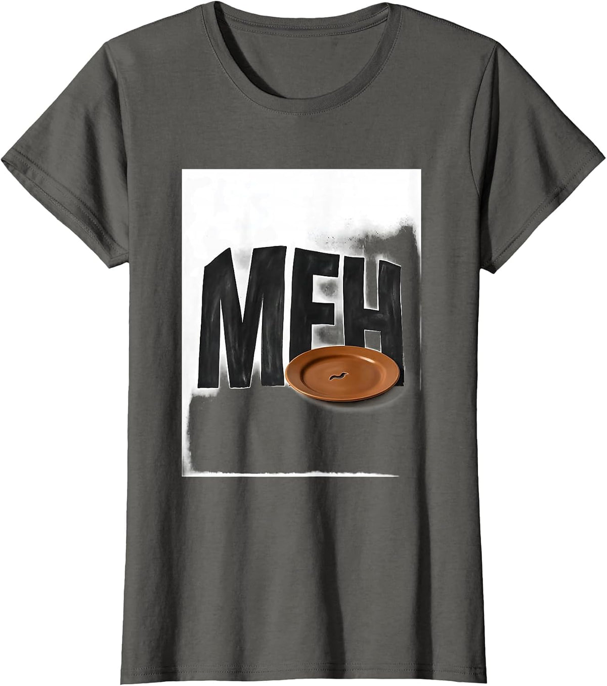 Women's Meh Funny Sloth Lover Lazy Humor Gift T-Shirt - Asphalt Grey