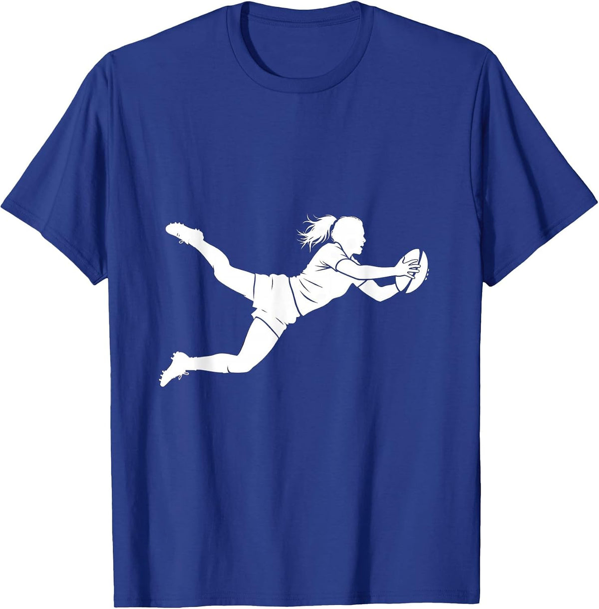 Men's Rugby Player Try Line Dive Sports Fan Graphic T-Shirt - Royal Blue