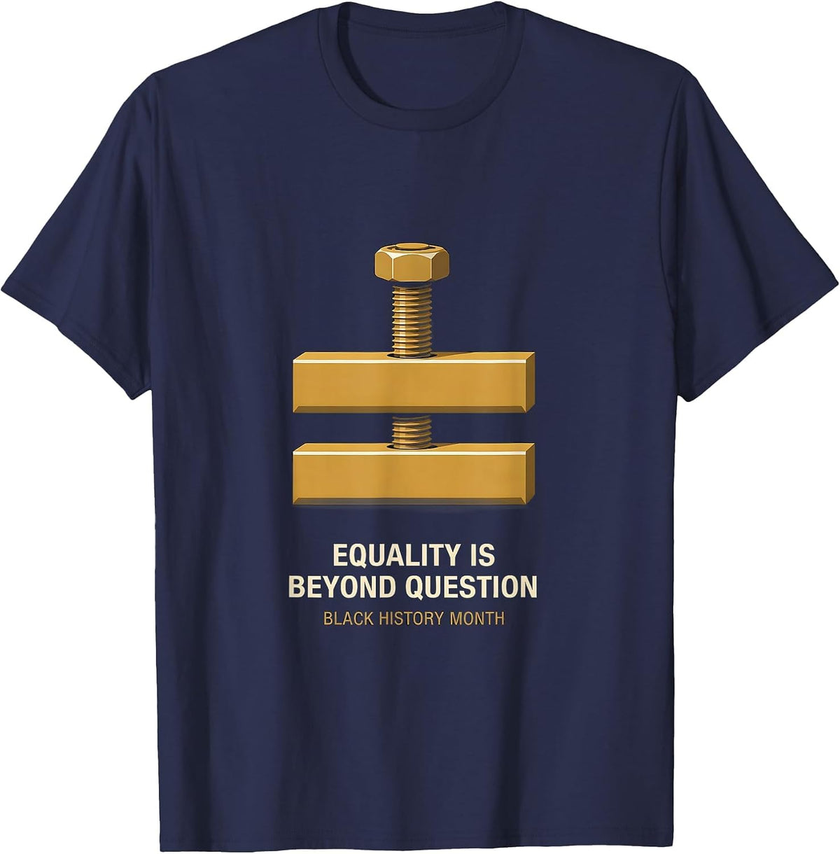 Men's Equality Is Beyond Question Black History Month T-Shirt - Navy Blue