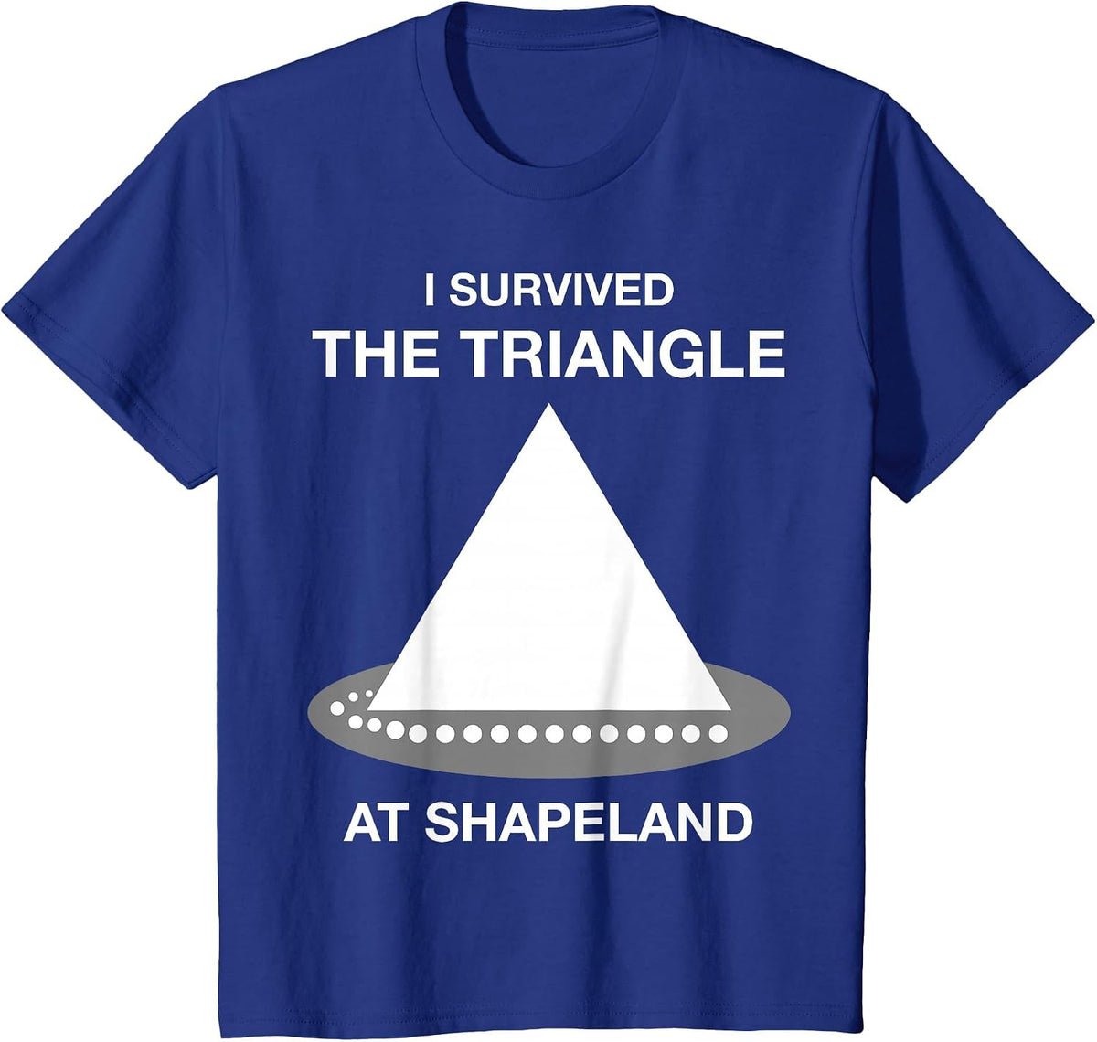 Funny I Survived the Triangle at Shapeland Math Teacher T-Shirt - Royal Blue