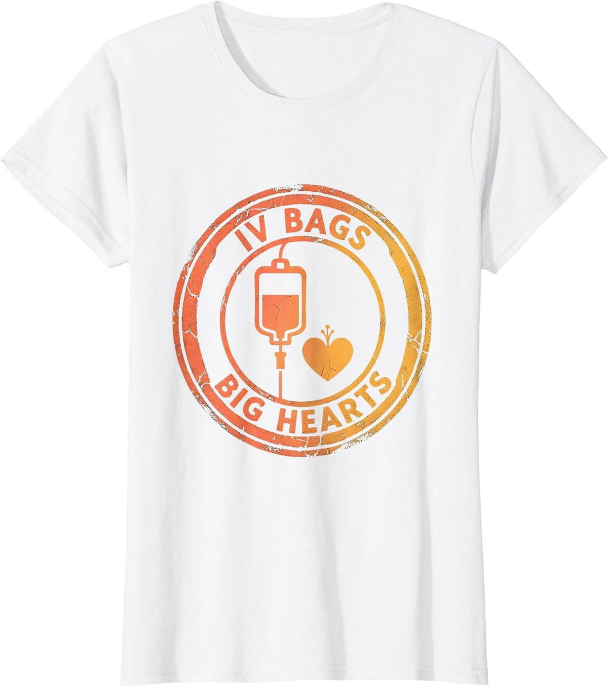 IV Bags and Big Hearts Oncology Nurse Design T-Shirt - White