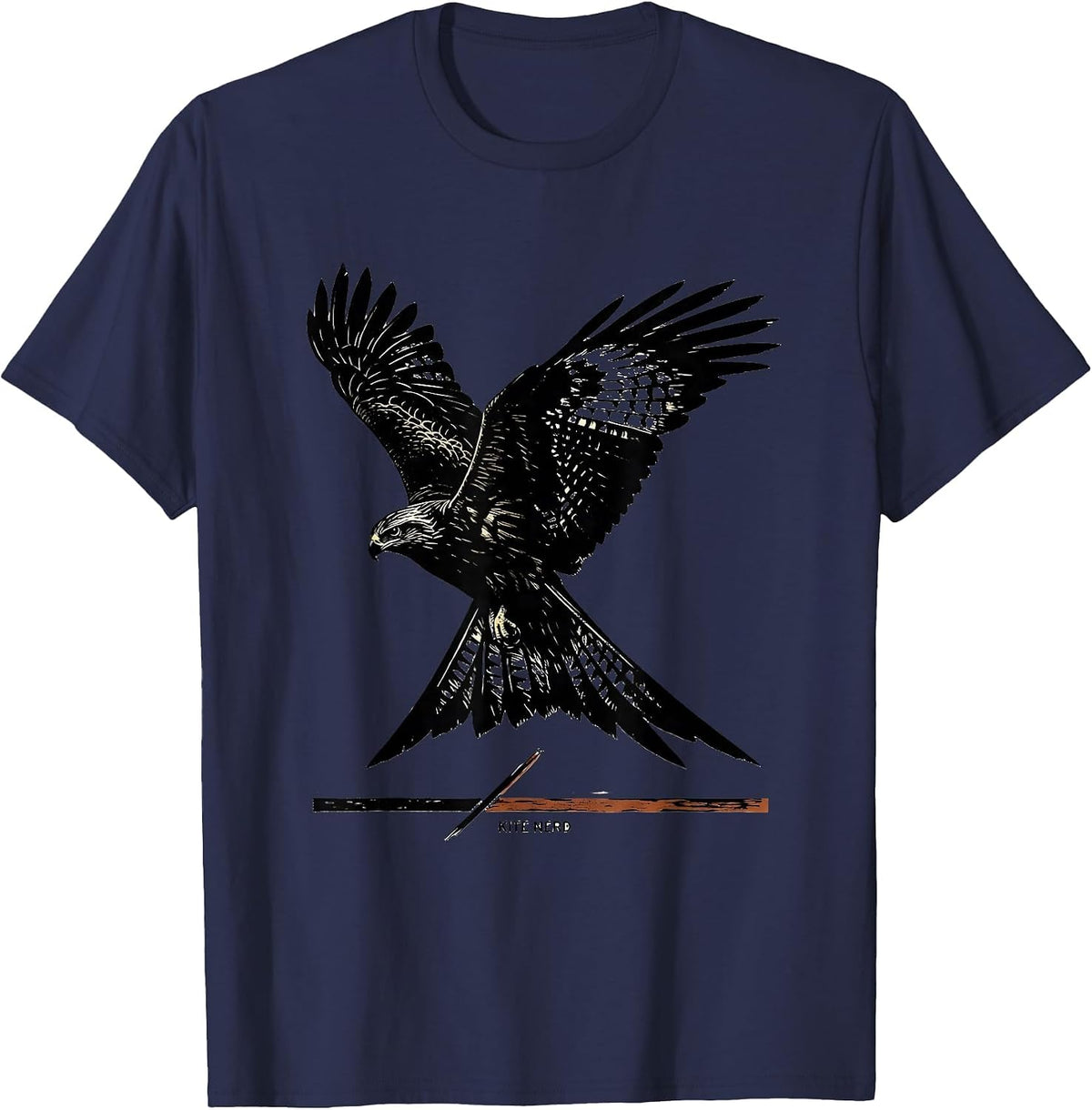 Kite Nerd Funny Birdwatching Birding Bird Lover Humor T-Shirt - Navy Blue