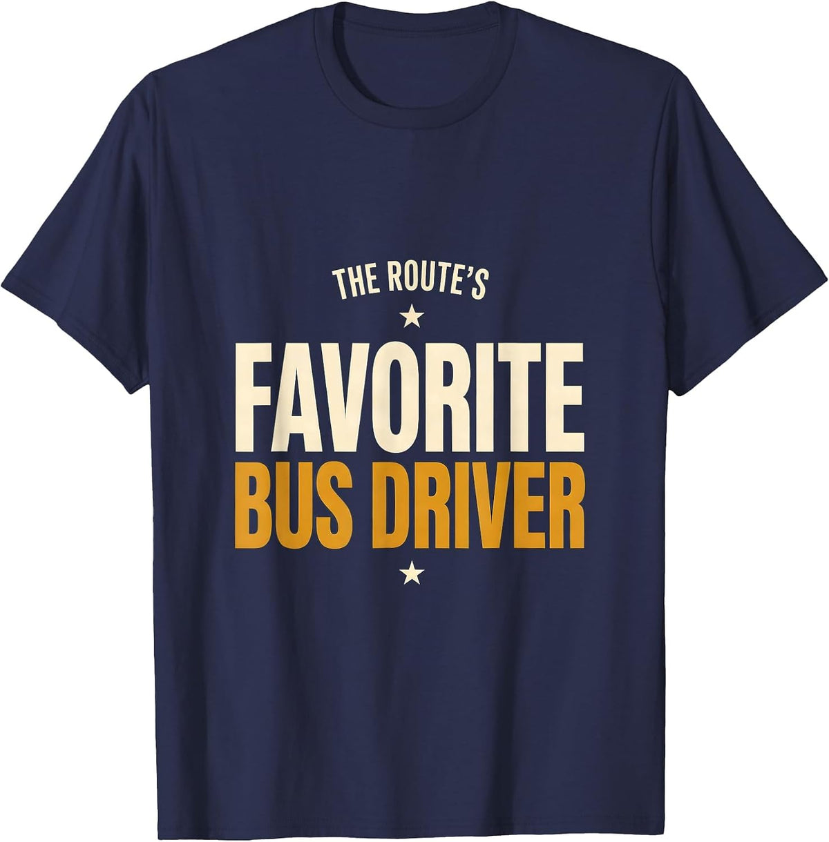 Men's The Route's Favorite Bus Driver Funny School Bus Driver T-Shirt - Navy Blue