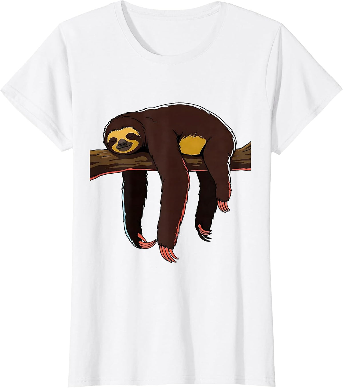 Sloth Lazy Humor Animal Lover Novelty Gift T-Shirt - White
