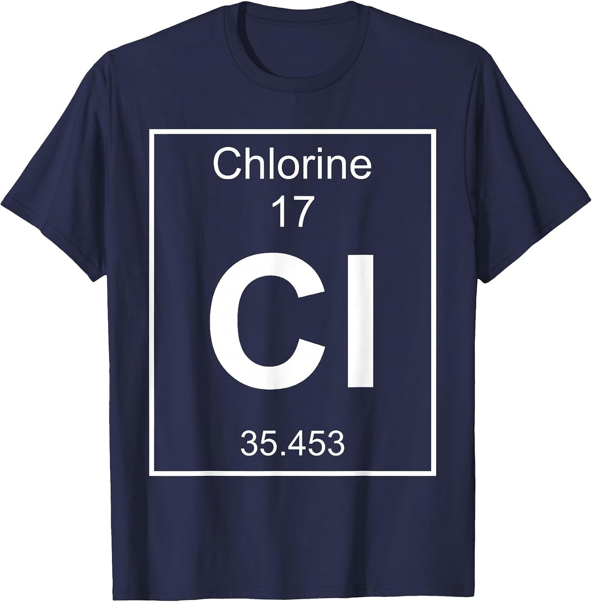 Chlorine Element Costume Periodic Table Chemistry Fun T-Shirt - Navy Blue