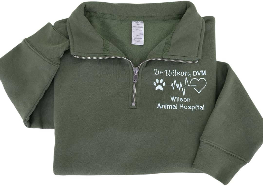 DILYPOD Personalized Embroidered Nurse Quarter Zip Sweatshirt, Gift for Nurses, Doctors, Healthy Care, Medical Gifts -