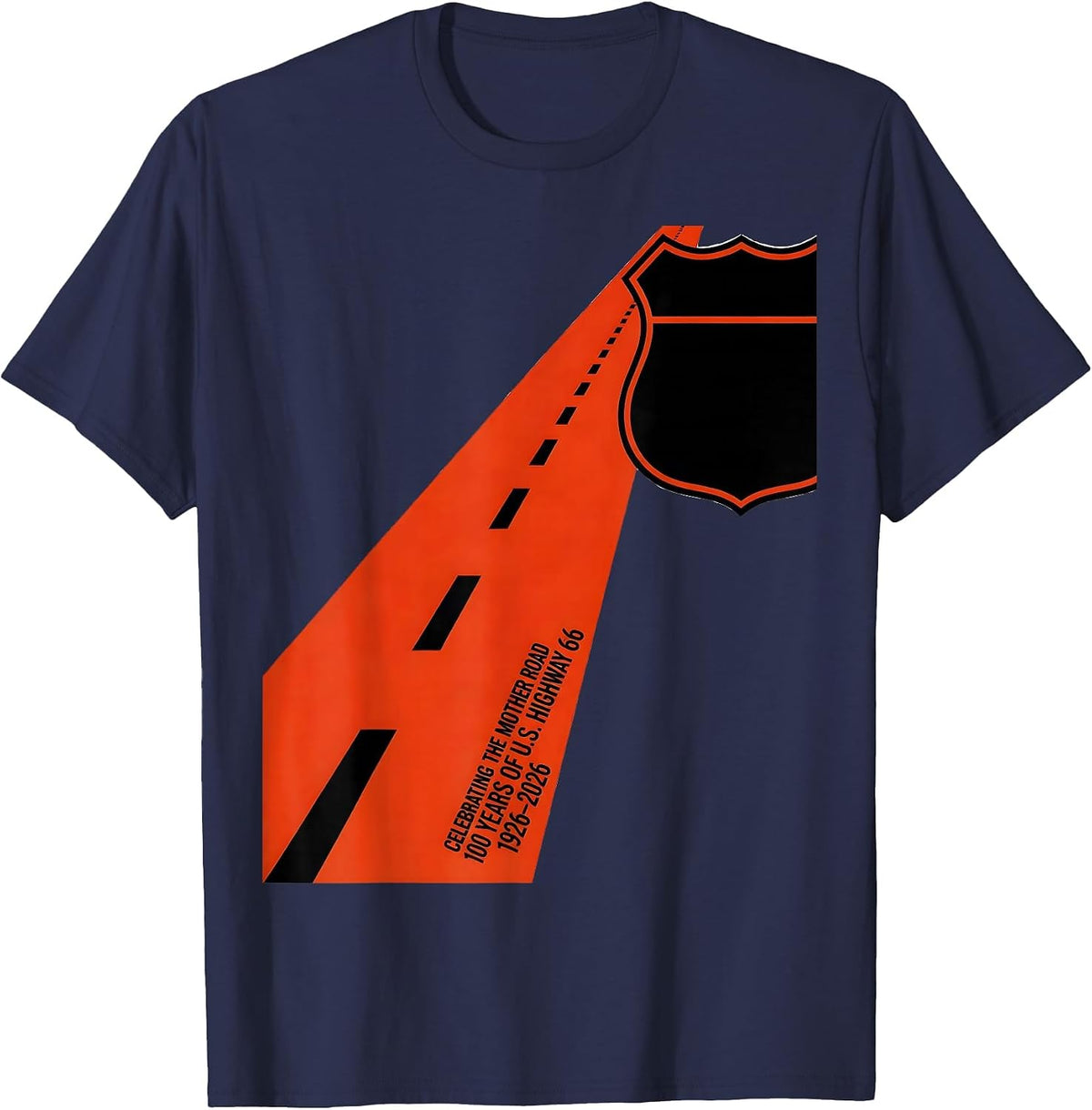 Men's The Mother Road Highway 66 100th Anniversary Centennial T-Shirt - Navy Blue