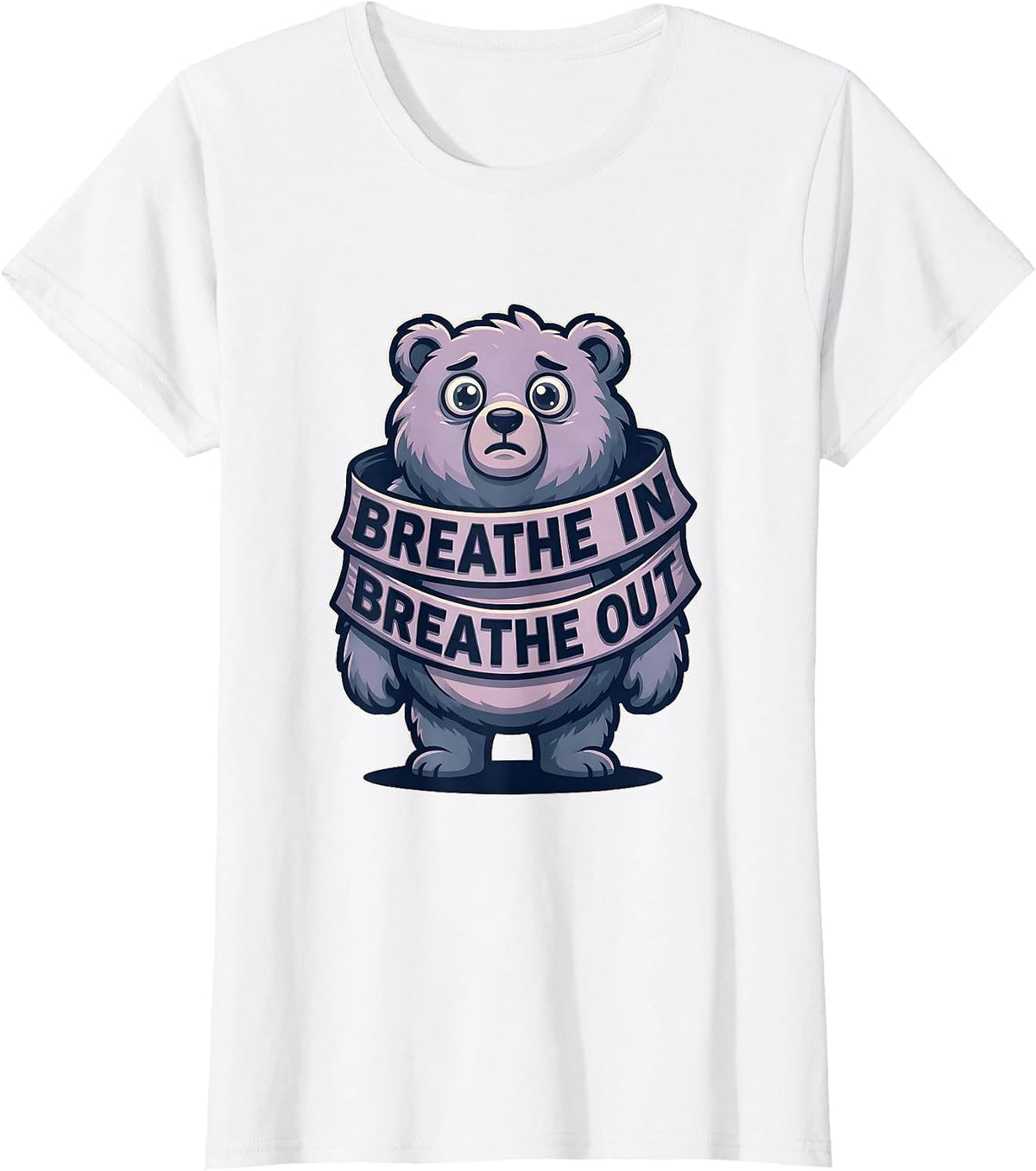 Breathe In Breathe Out Anxiety Awareness Design T-Shirt - White