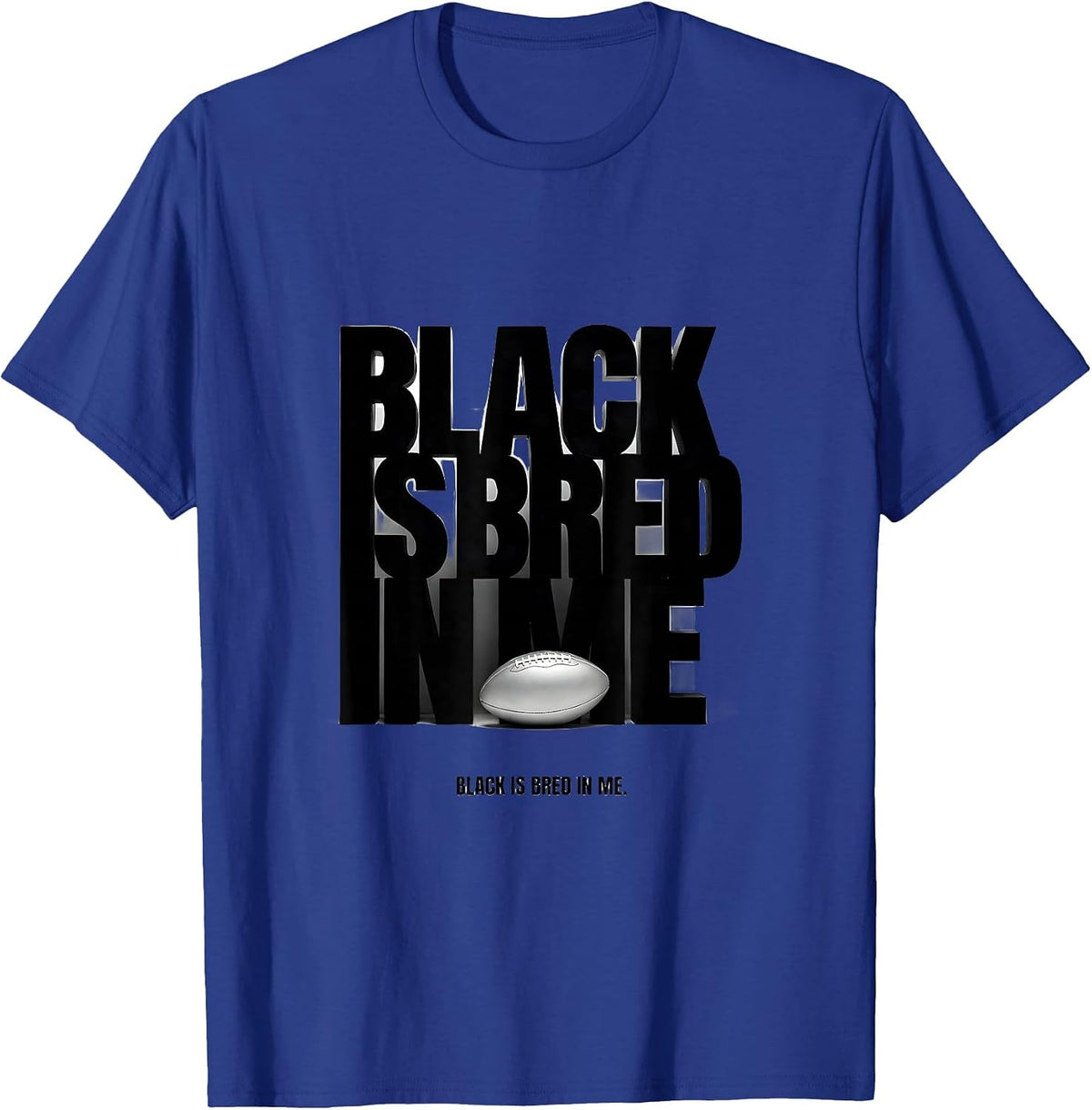 Men's Black Is Bred In Me Rugby Fan National Pride Kiwi Supporter T-Shirt - Royal Blue